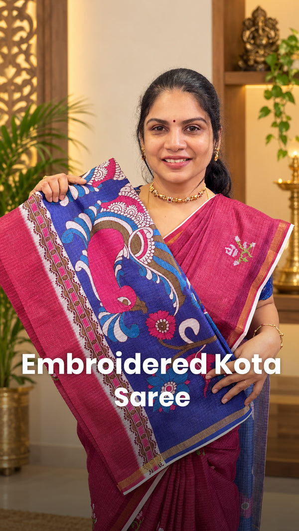 Saree Code - TTDS3684

Saree Name - Embroidered Kota Saree

Price -...