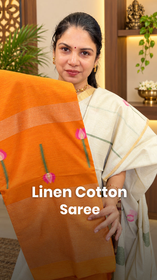 Saree Code - TTDS3686 

Saree Name -  Linen Cotton Saree 

Price - ...