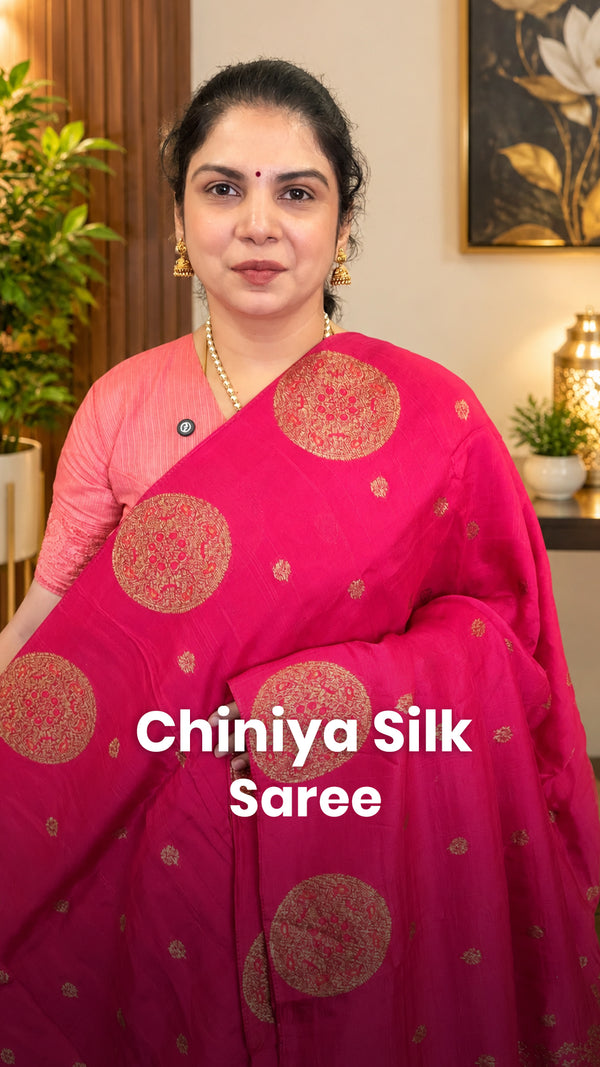 Saree Name - Chiniya Silk Saree

Blouse - Self colour Blouse

Price...