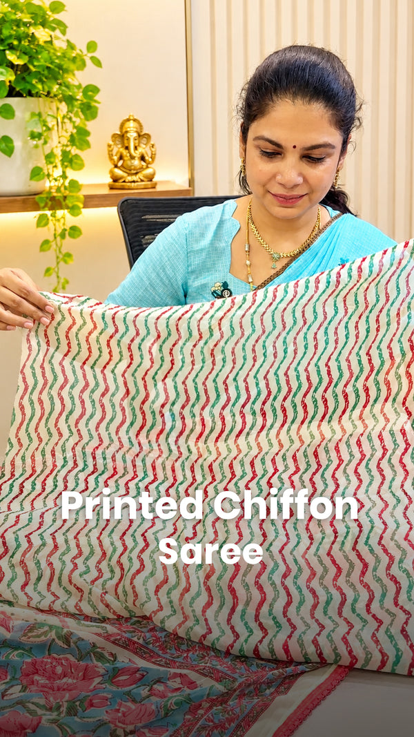 Saree Code - TTDS3674

Saree Name - Printed Chiffon Saree

Price - ...