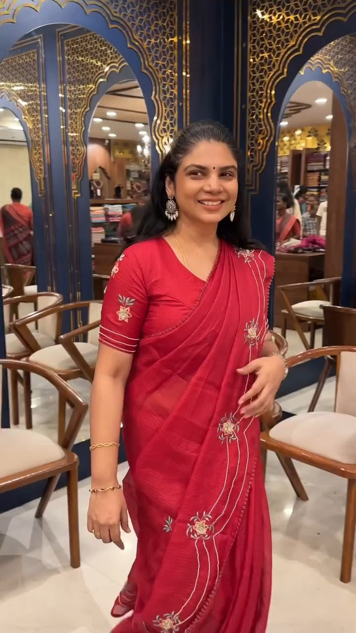 Saree Code - TTDS3613

Saree Name - Kota Saree With Embroidery Work...