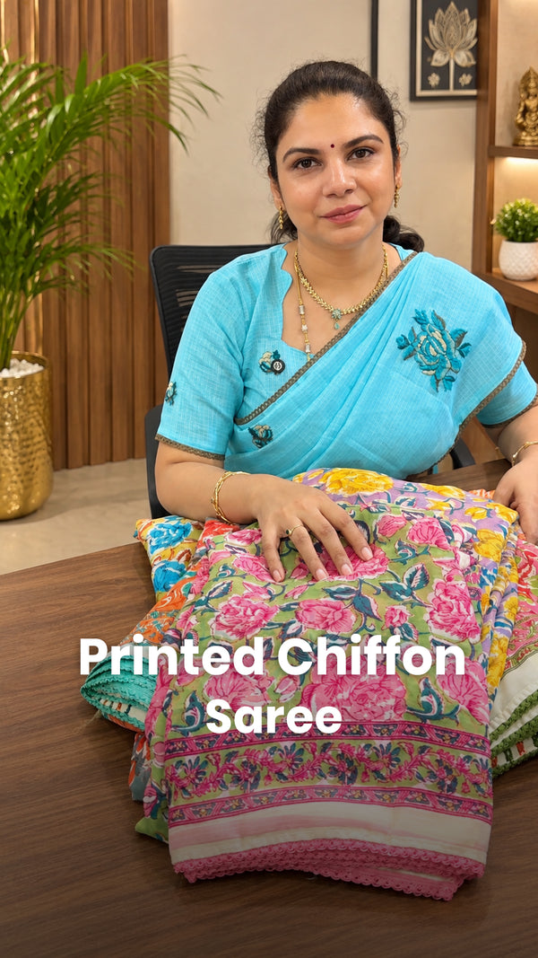 Saree Code - TTDS3674

Saree Name - Printed Chiffon Saree

Price - ...