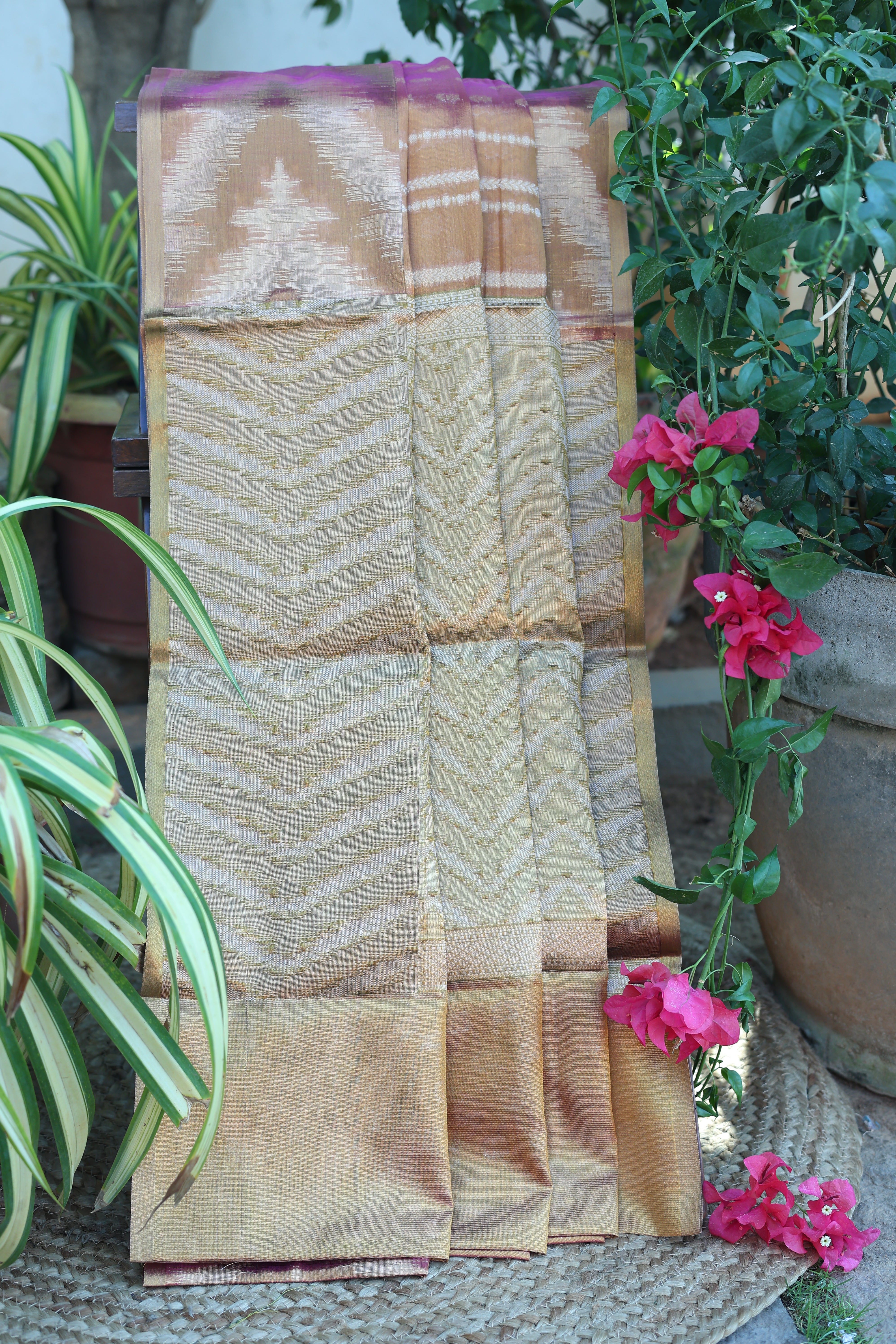 Golden Tissue silk saree  |  TTDS833 | PRE BOOKING