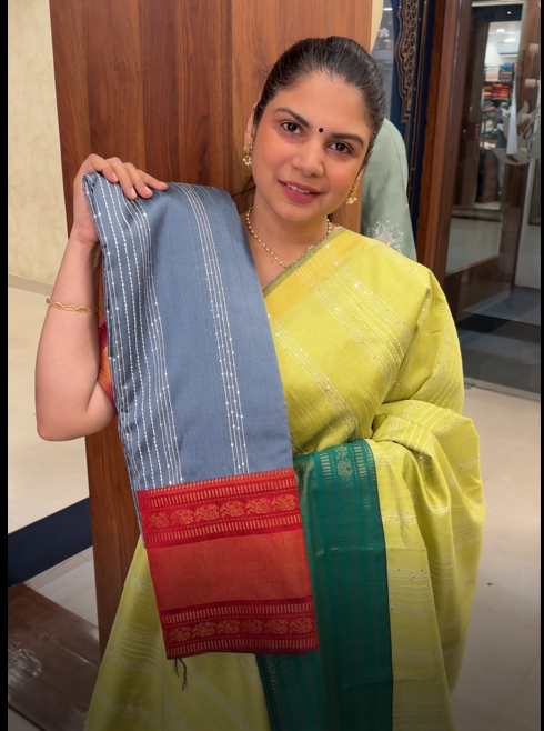 Raw Silk Saree With Sequins Work | TTDS3035