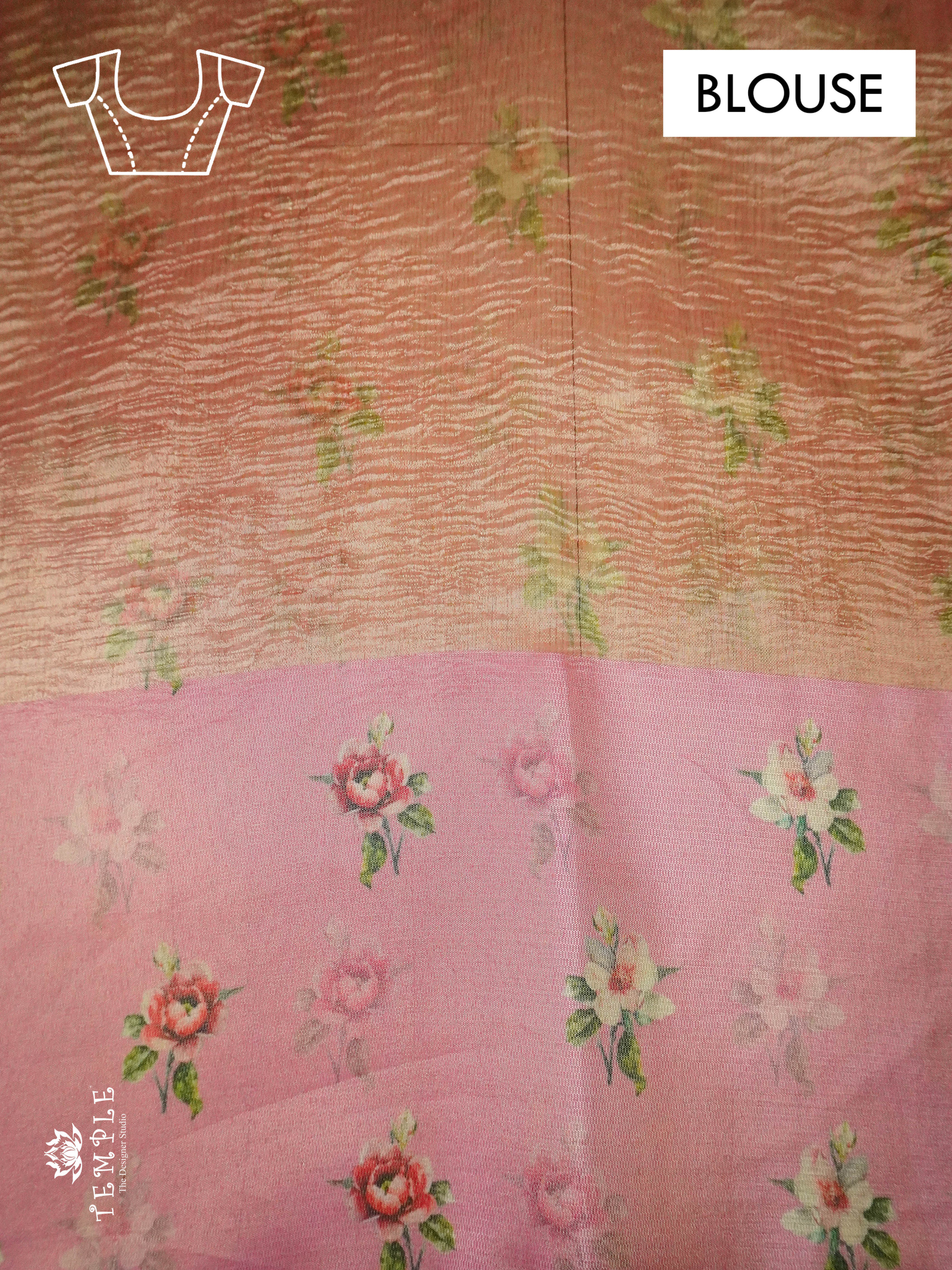 Rainbow Tissue Saree (Crushed material with Floral Design) | TTDS960