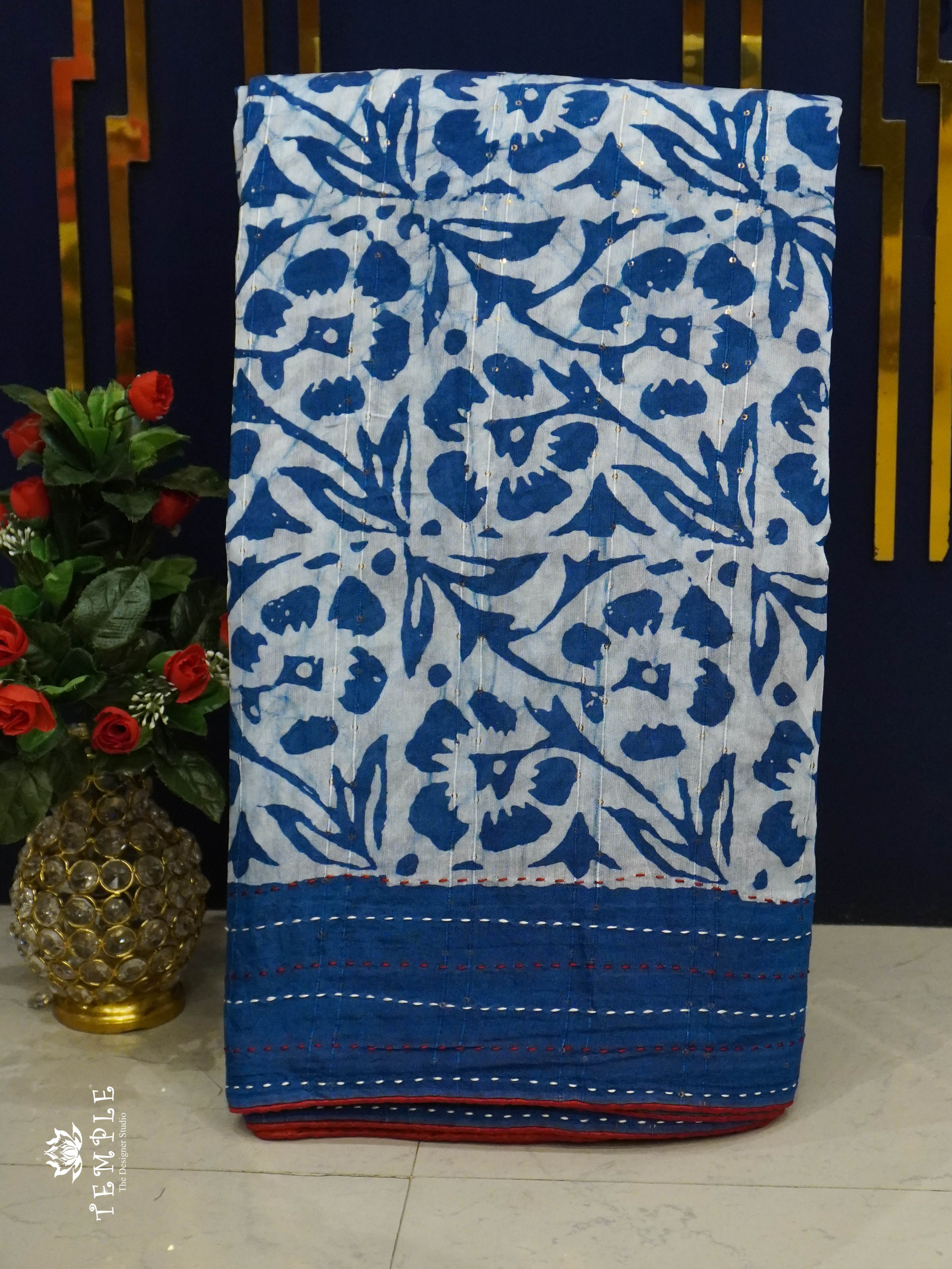 Batik Printed Saree With Kantha Work | TTDS1331 | Special Sale