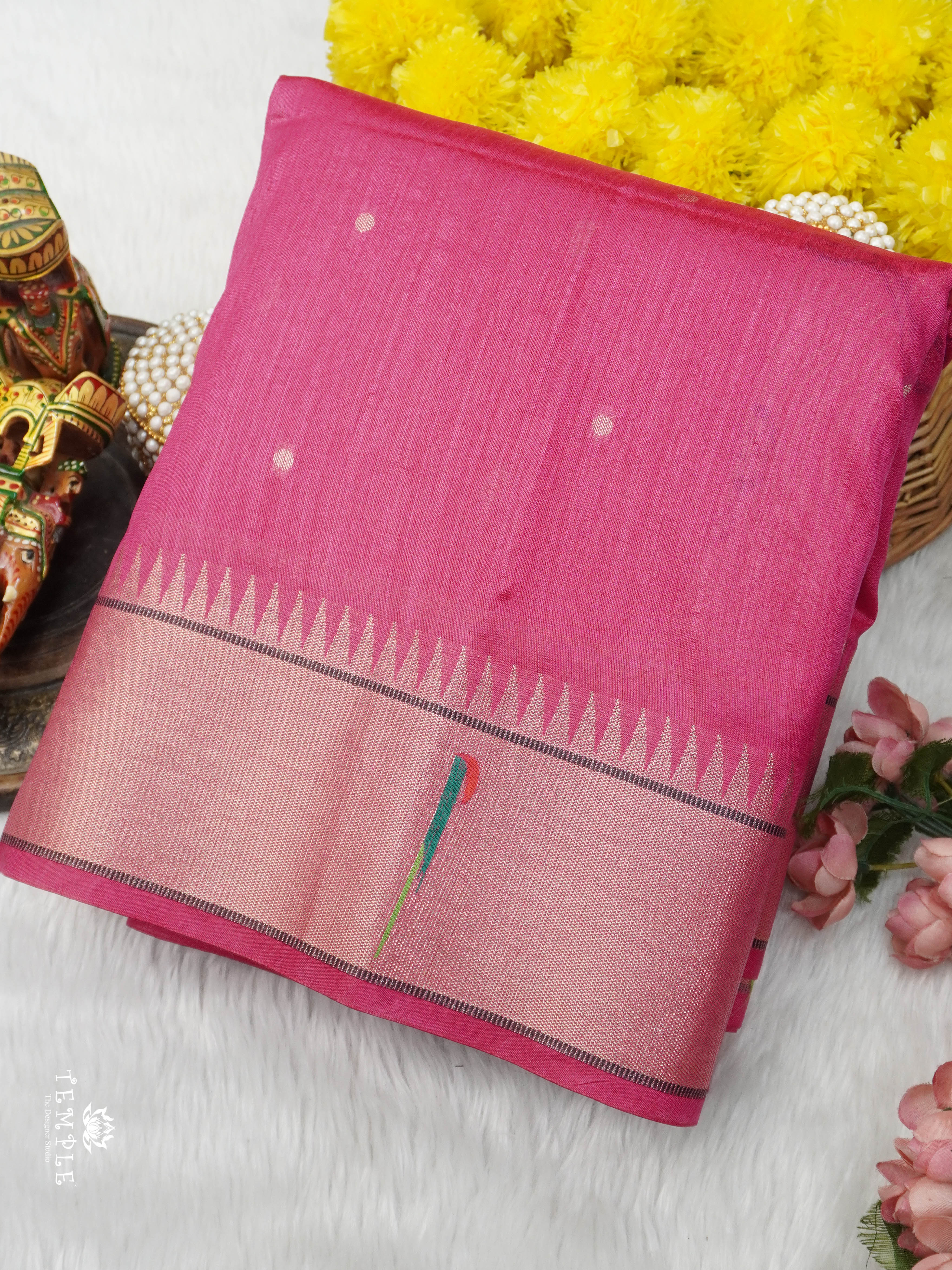 Chanderi Silk Cotton Saree with Paithani | TTDS2795 | PRE BOOKING