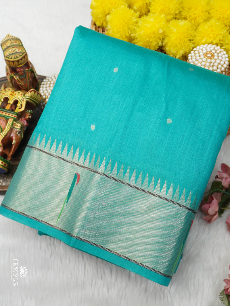 Chanderi Silk Cotton Saree with Paithani | TTDS2795
