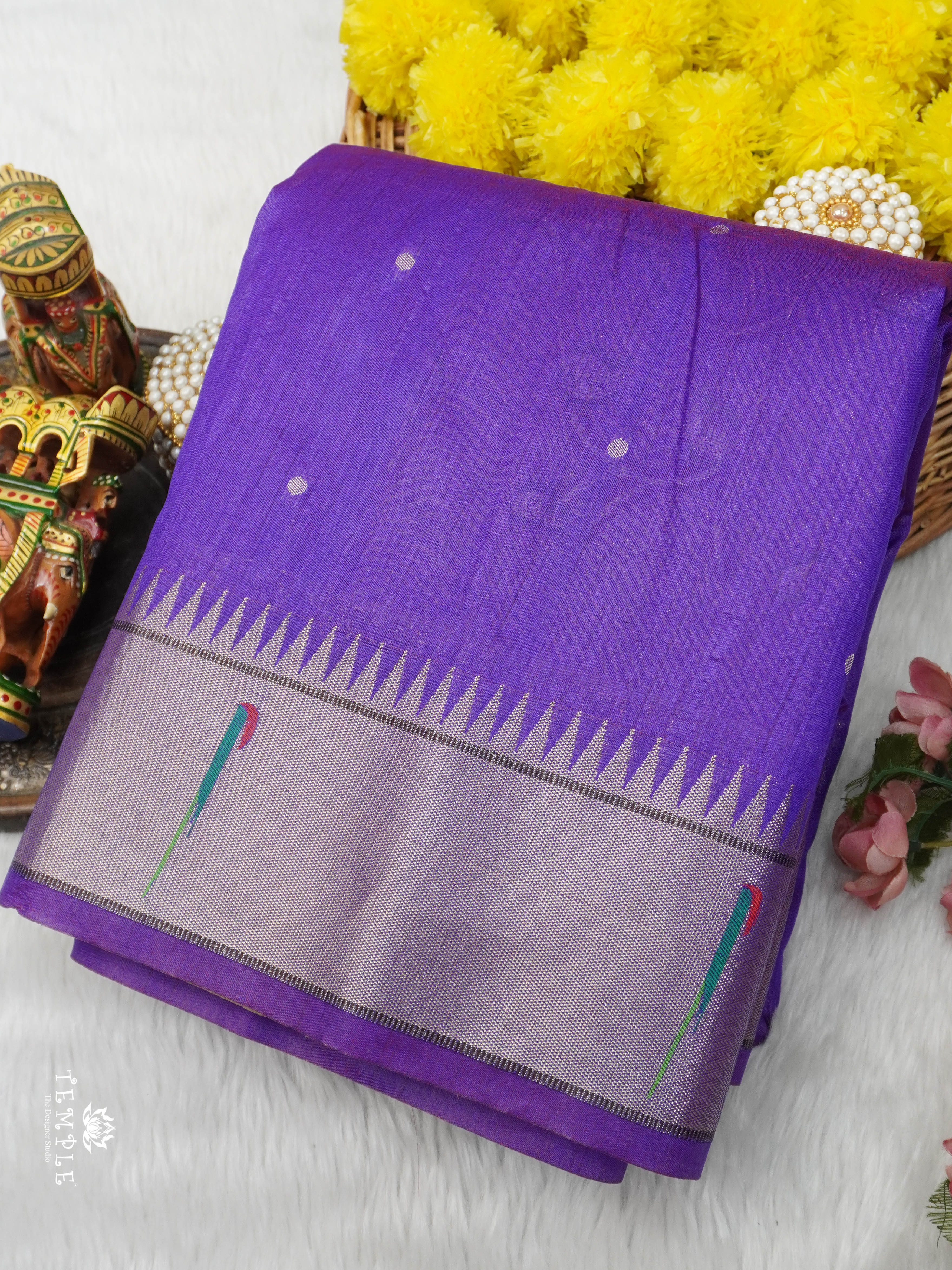 Chanderi Silk Cotton Saree with Paithani | TTDS2795