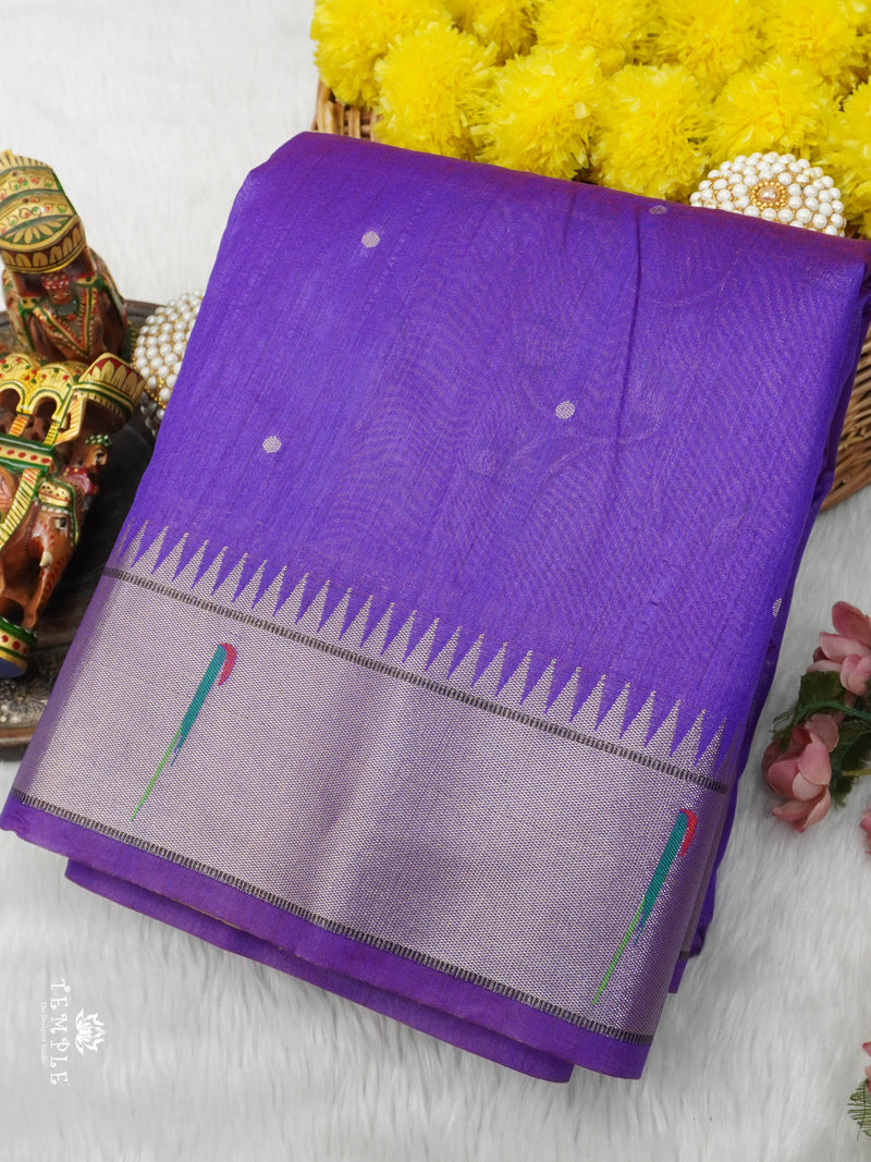 Chanderi Silk Cotton Saree with Paithani | TTDS2795