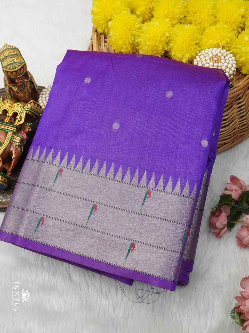 Chanderi Silk Saree with Paithani weaving | TTDS2815