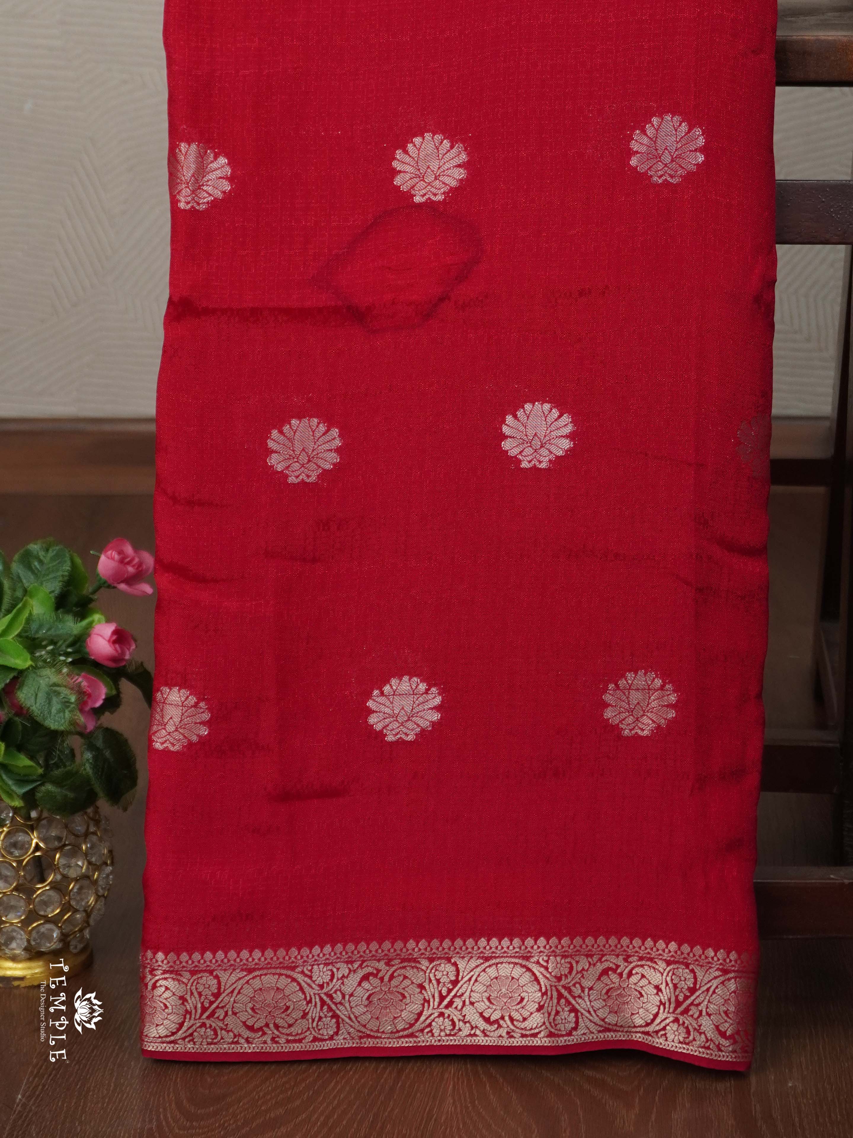 Khadi Silk Saree(Reddish Pink) | TTDS2708