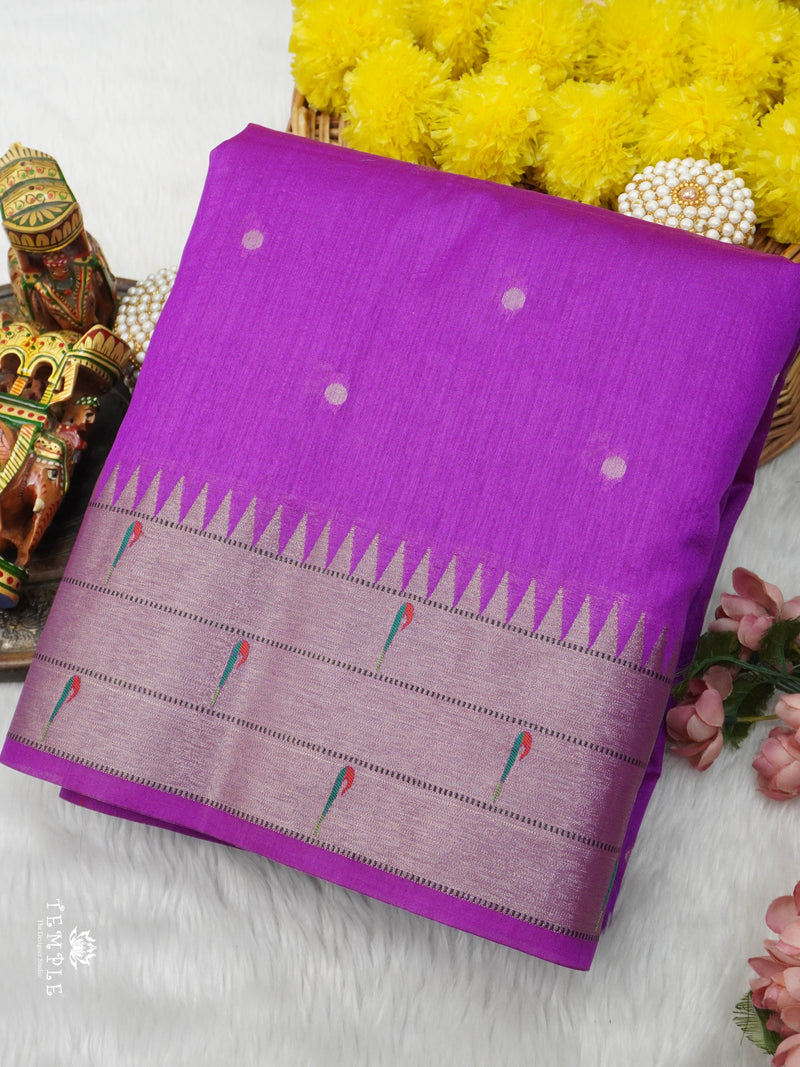 Chanderi Silk Saree with Paithani weaving | TTDS2815