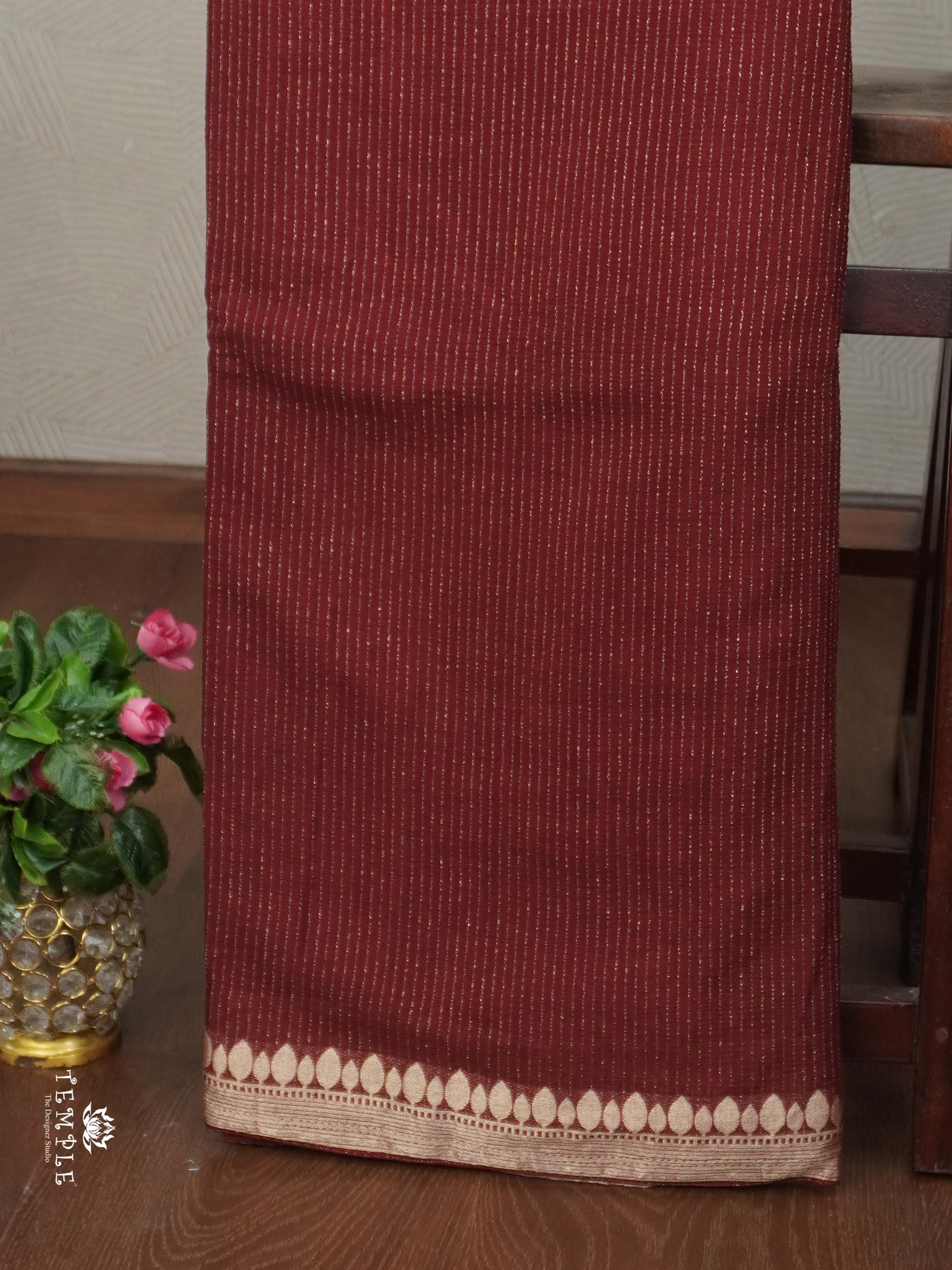 Fancy Georgette Saree With Vaira Oosi Pattern(brown) | TTDS2709