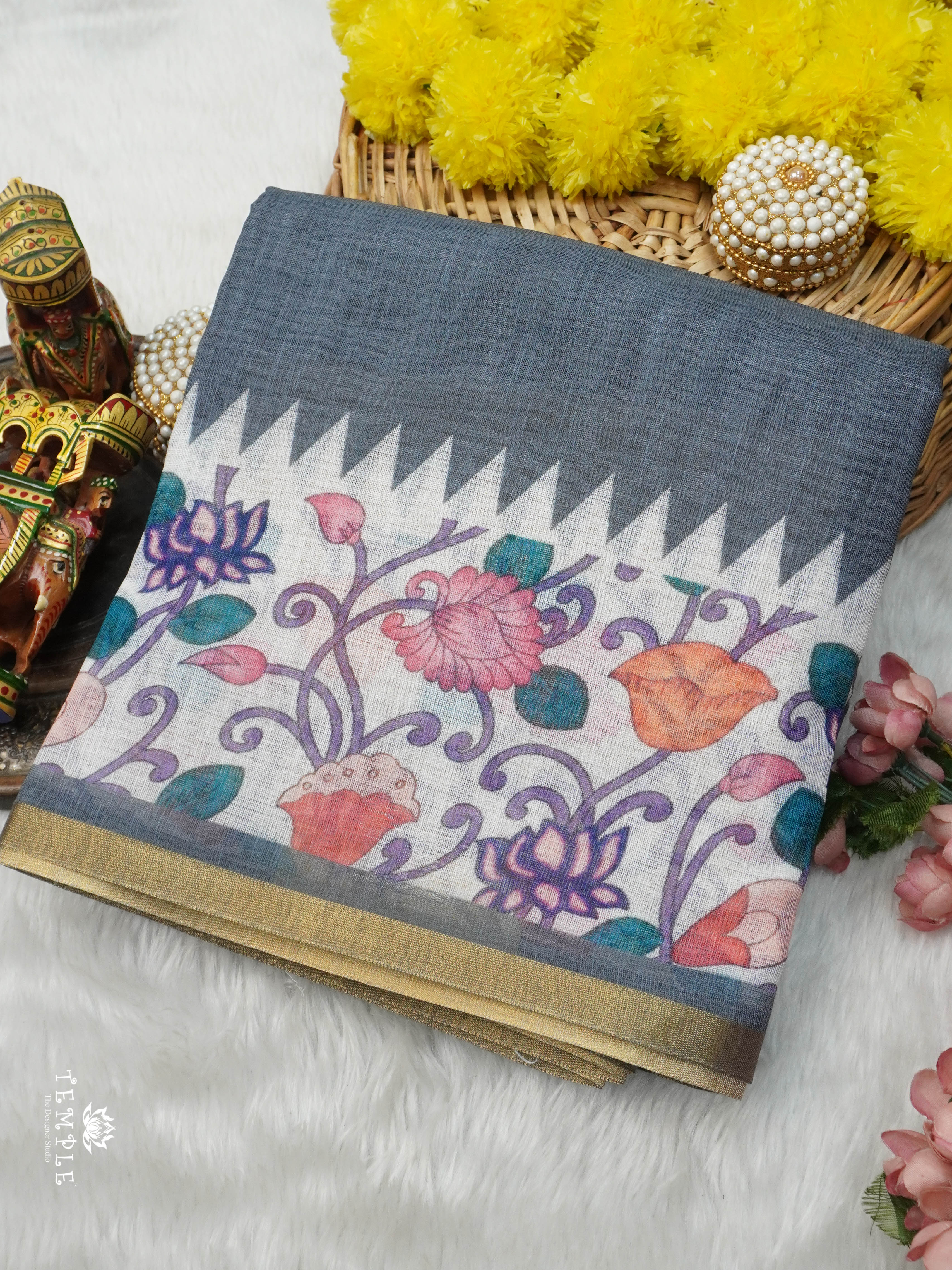 Linen Cotton Saree | TTDS2804