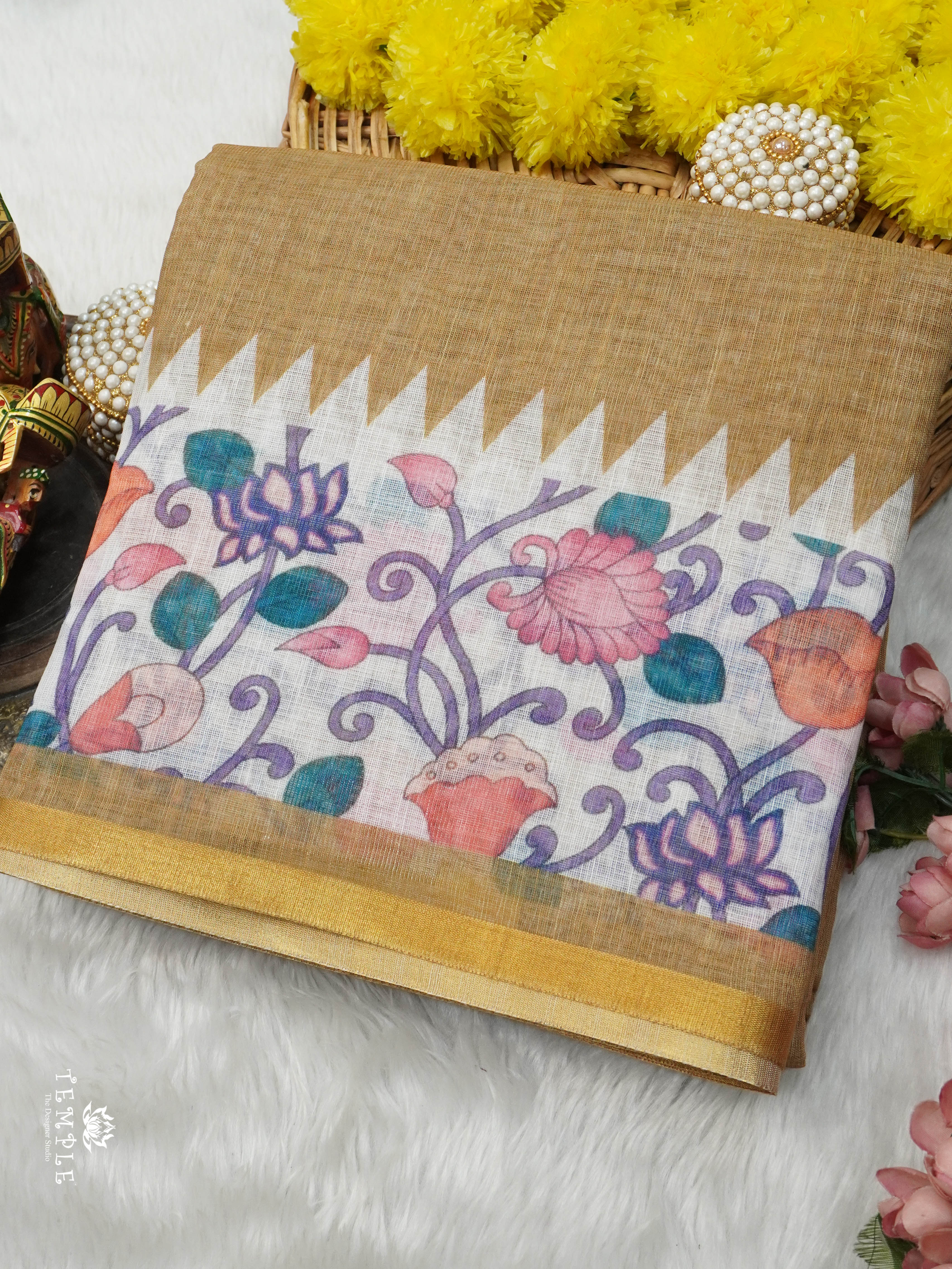 Linen Cotton Saree | TTDS2804