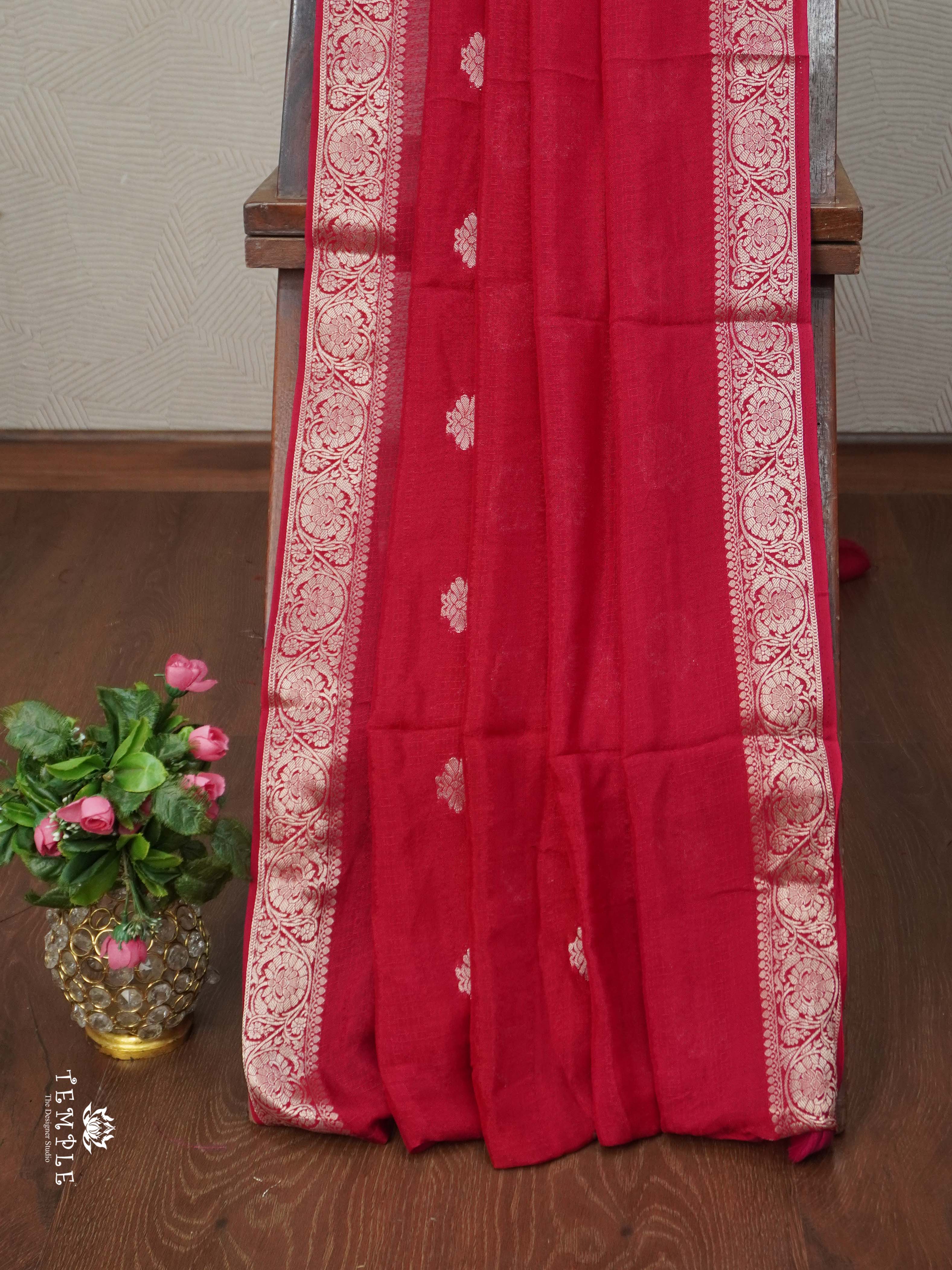 Khadi Silk Saree(Reddish Pink) | TTDS2708