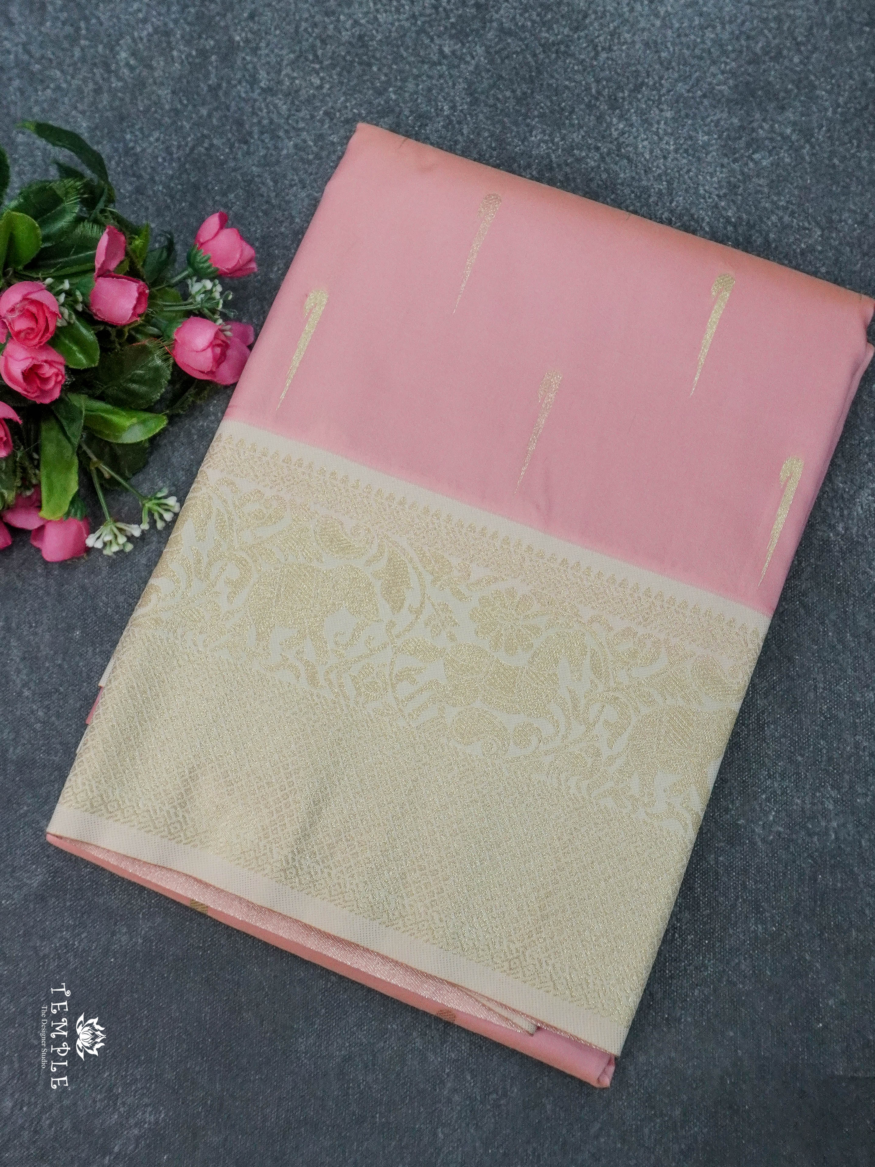 Contemporary Style Semi Kanchi Silk Saree | TTDS1798