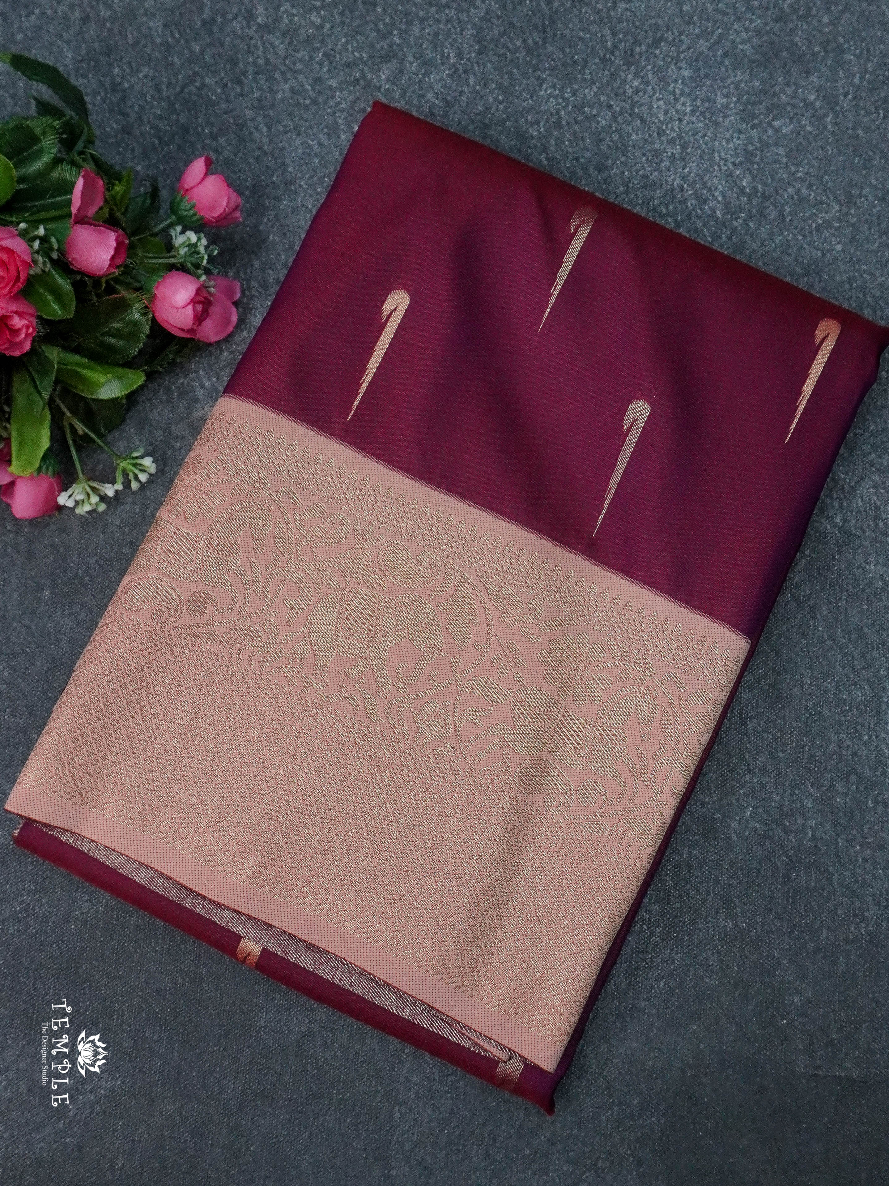 Contemporary Style Semi Kanchi Silk Saree | TTDS1798