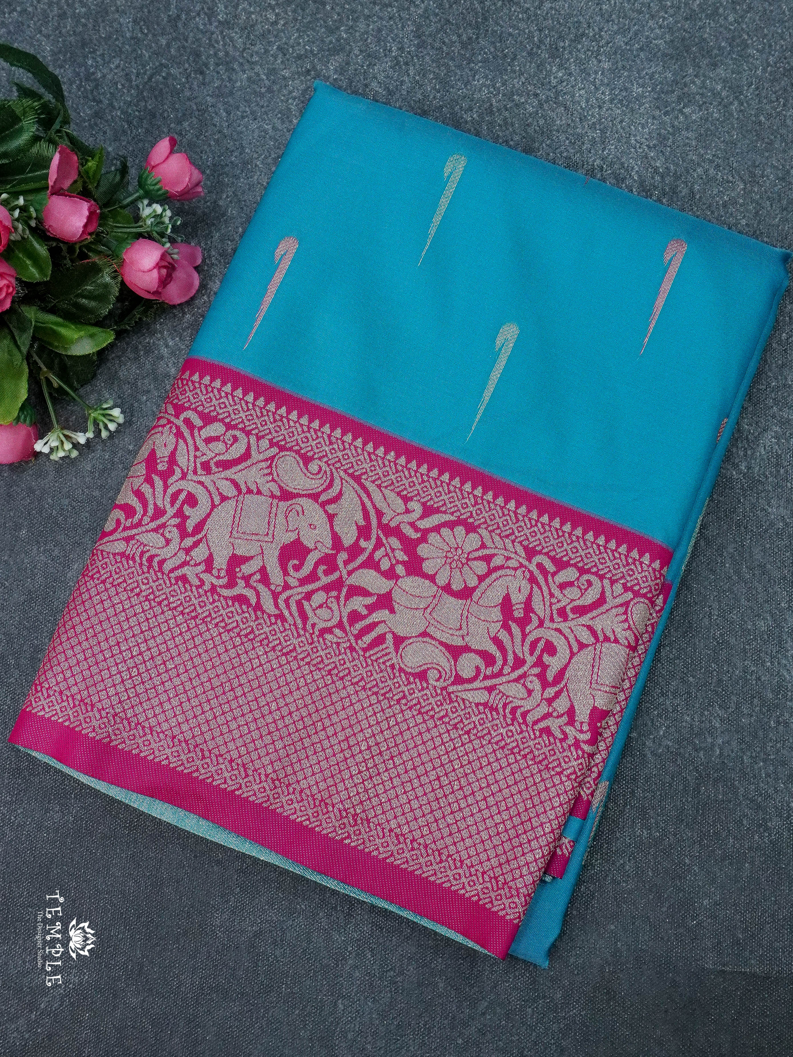 Contemporary Style Semi Kanchi Silk Saree | TTDS1798