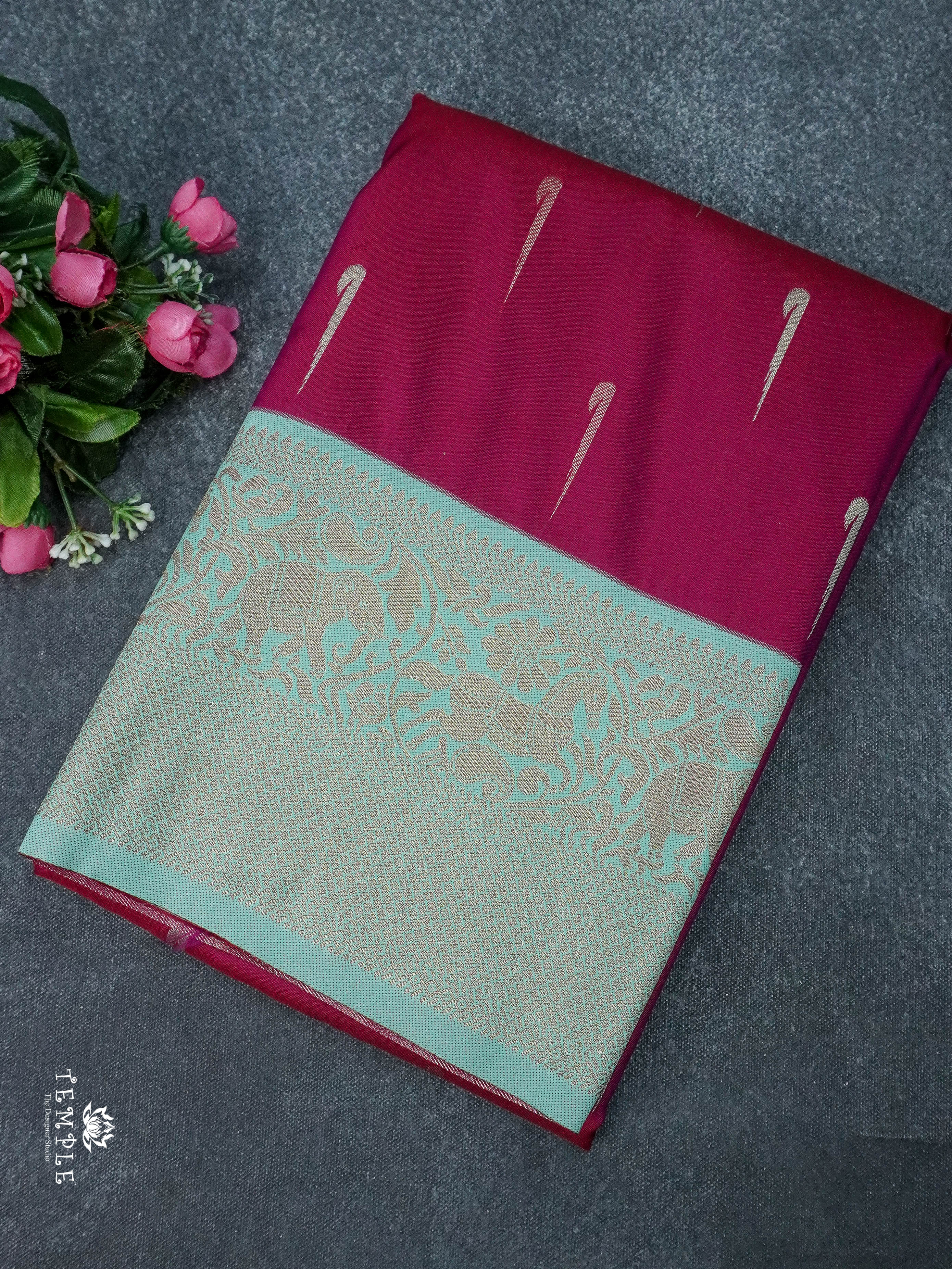 Contemporary Style Semi Kanchi Silk Saree | TTDS1798