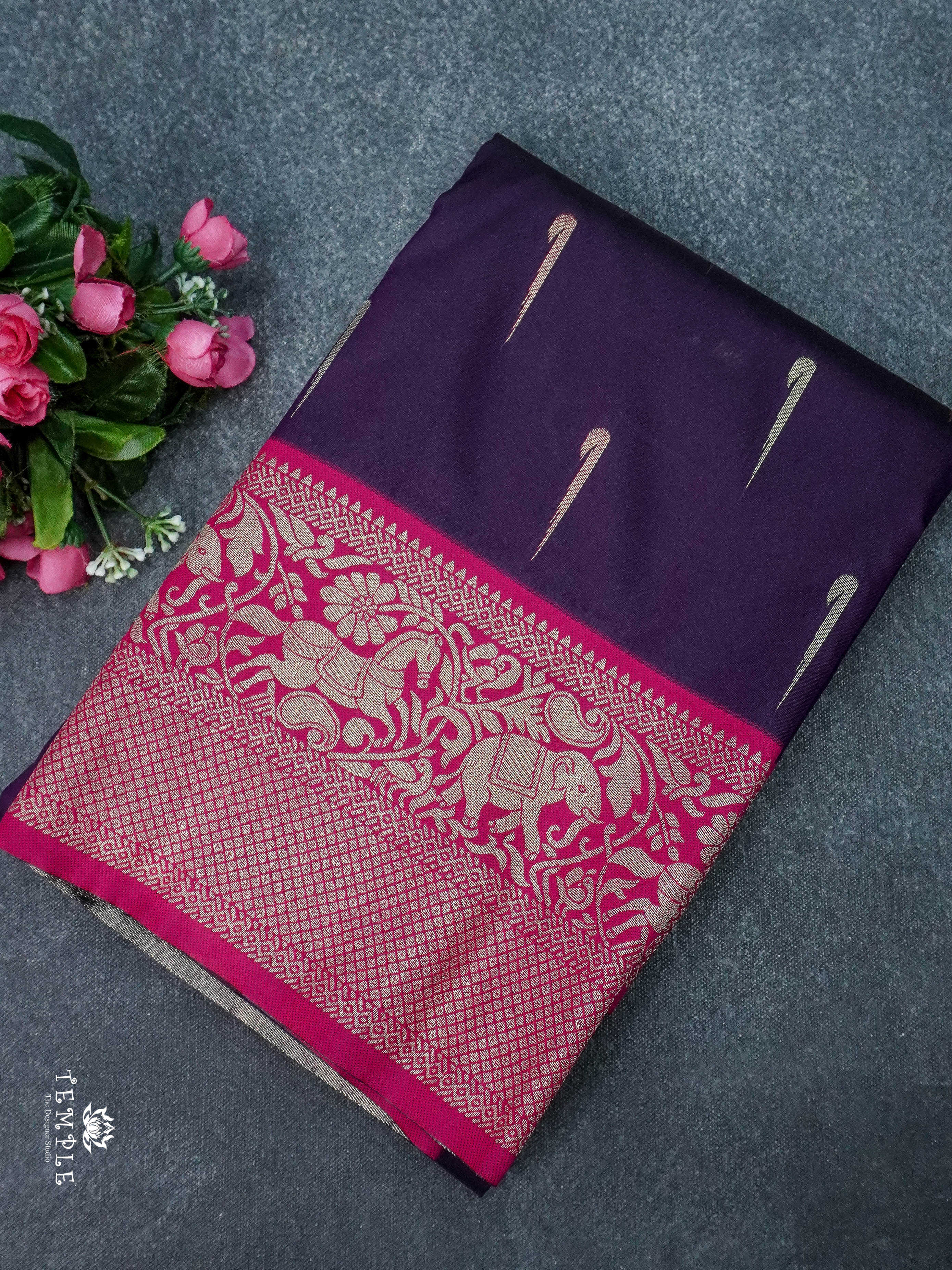 Contemporary Style Semi Kanchi Silk Saree | TTDS1798