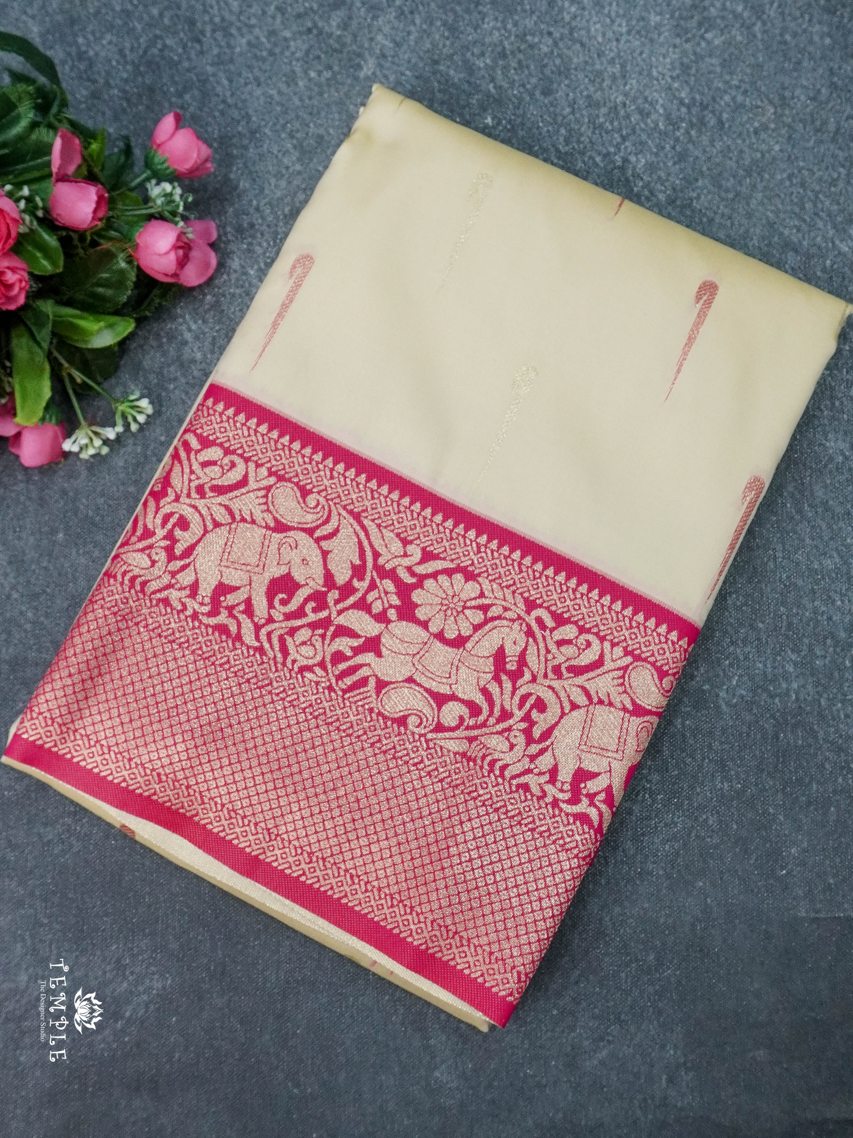 Contemporary Style Semi Kanchi Silk Saree | TTDS1798