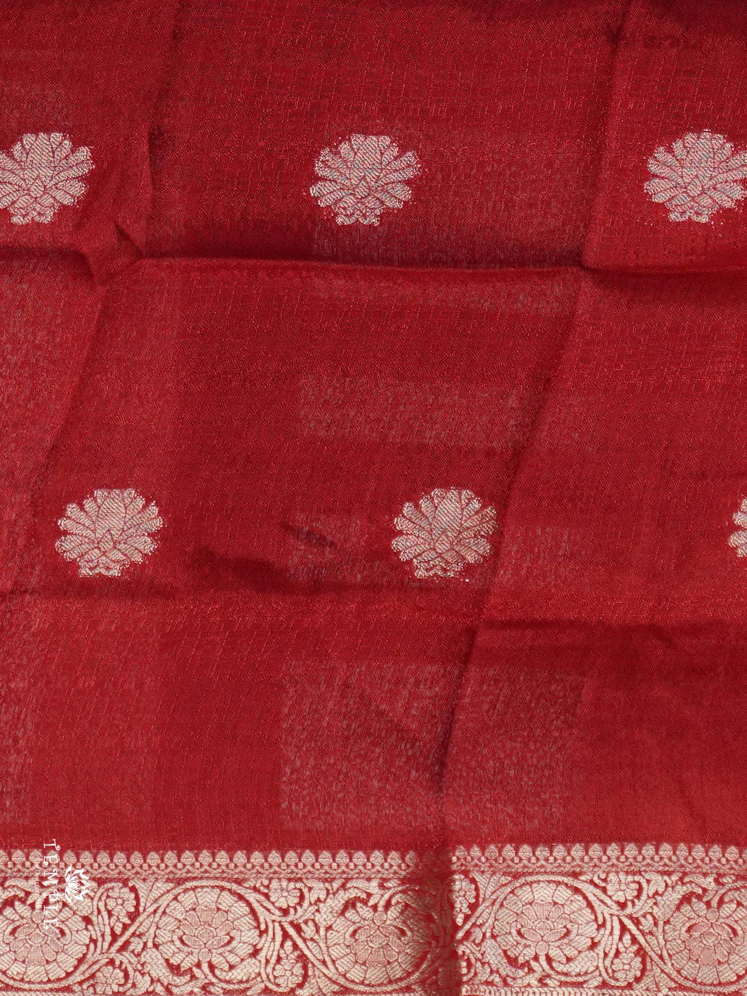 Khadi Silk Saree(Red) | TTDS2708