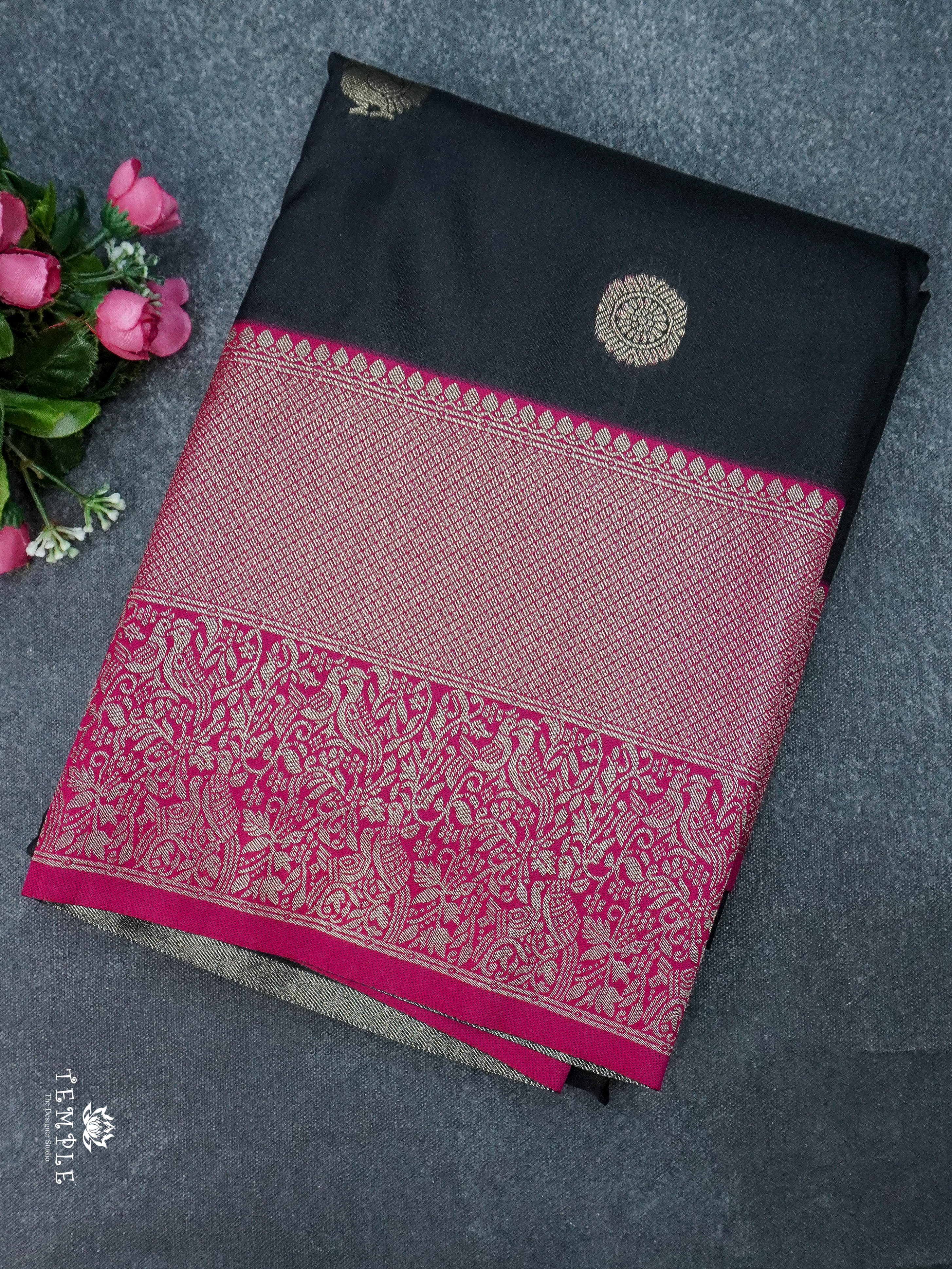 Semi Kanchi Silk Saree With Zari Woven Pattern | TTDS1799