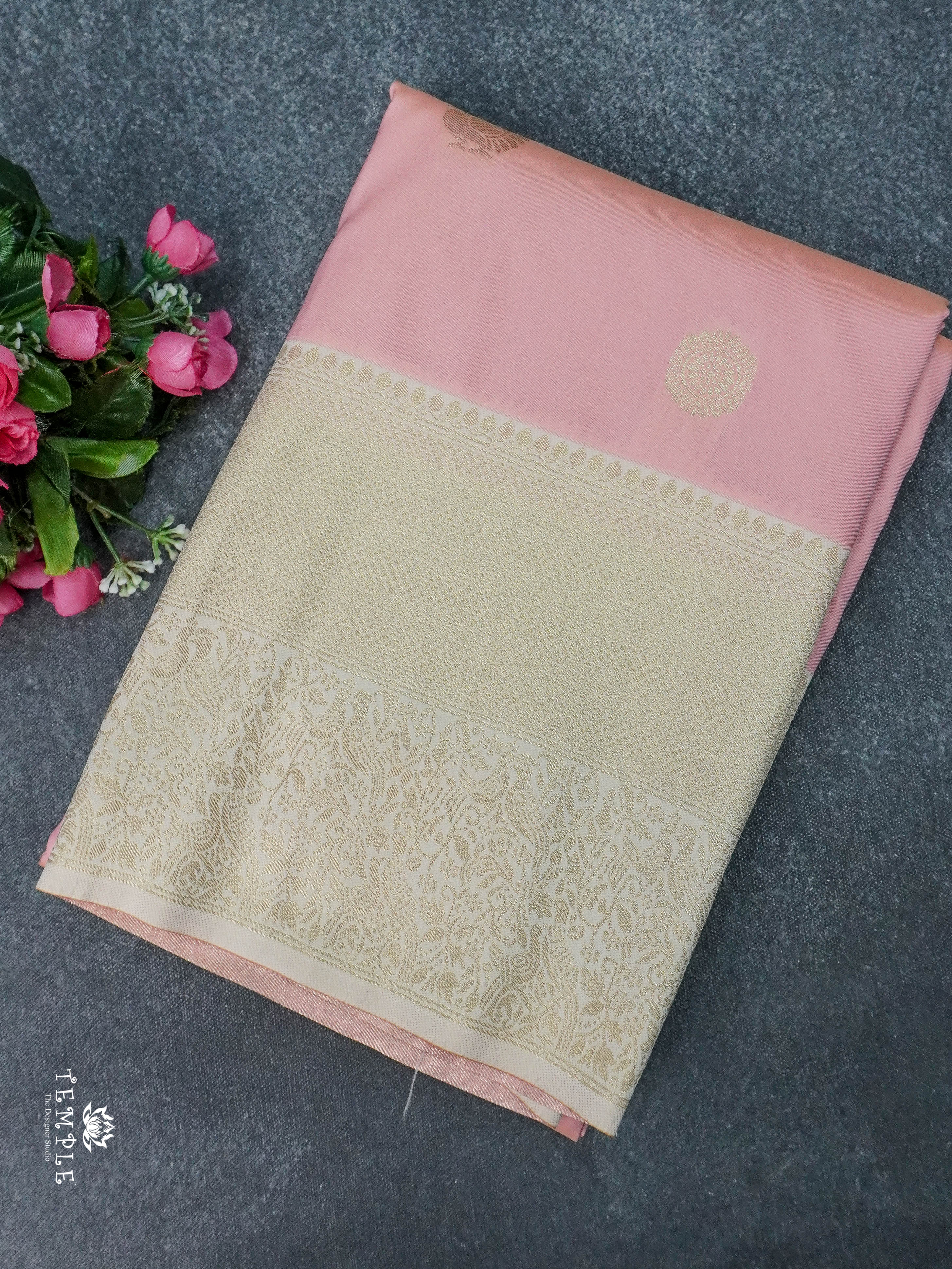 Semi Kanchi Silk Saree With Zari Woven Pattern | TTDS1799