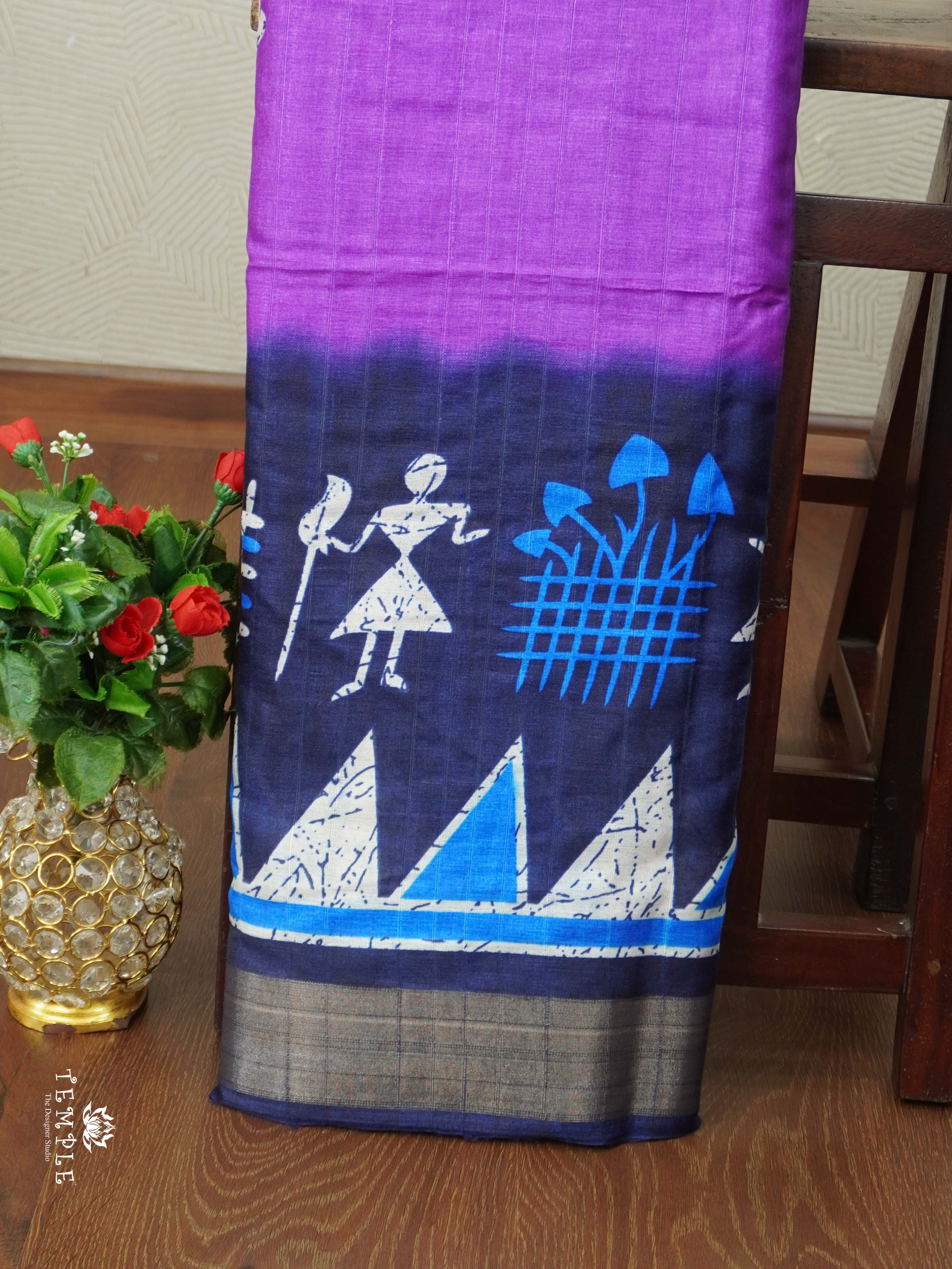 Warli Printed Binny Silk Saree | TTDS2224