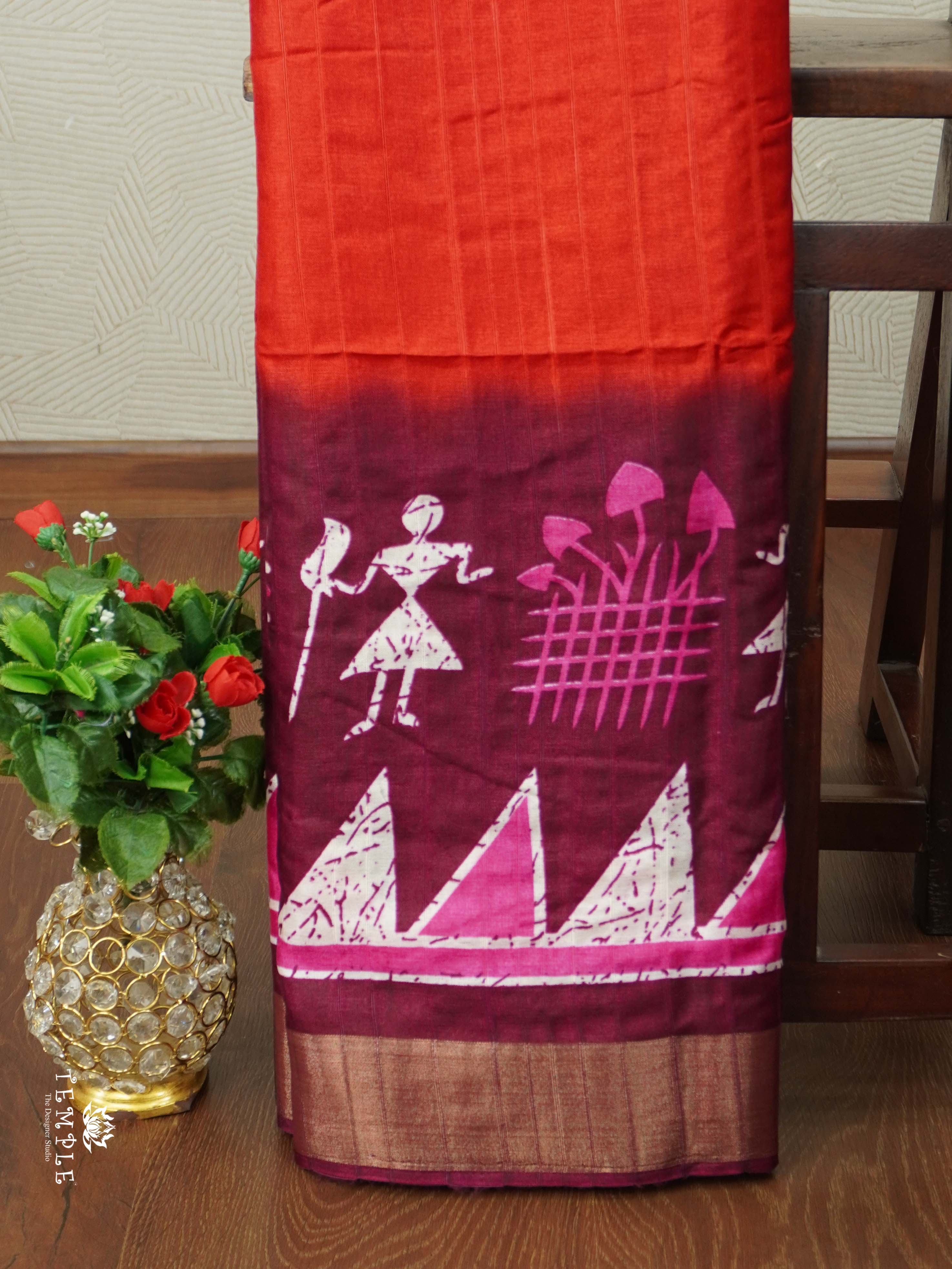 Warli Printed Binny Silk Saree | TTDS2224