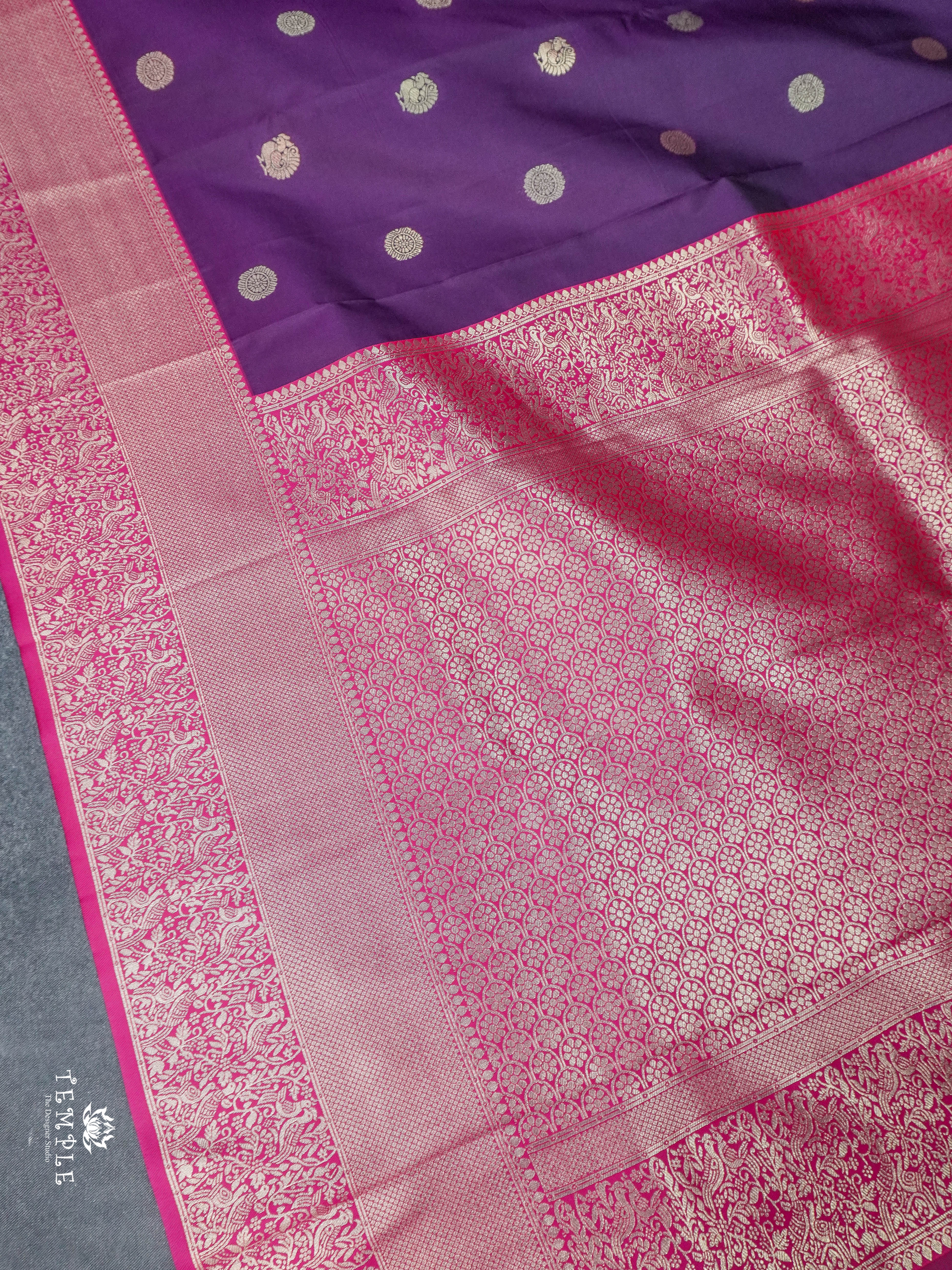 Semi Kanchi Silk Saree With Zari Woven Pattern | TTDS1799