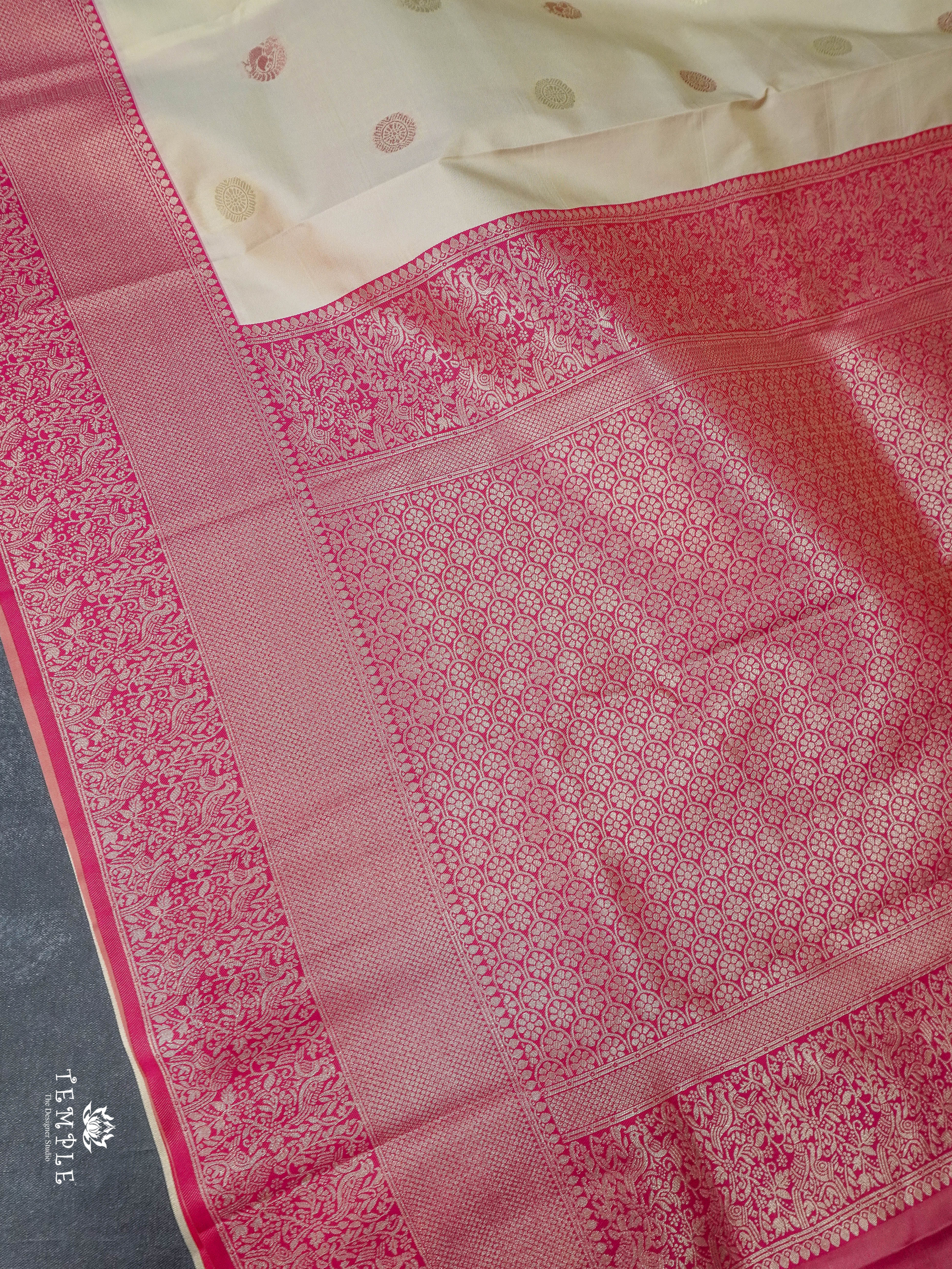 Semi Kanchi Silk Saree With Zari Woven Pattern | TTDS1799