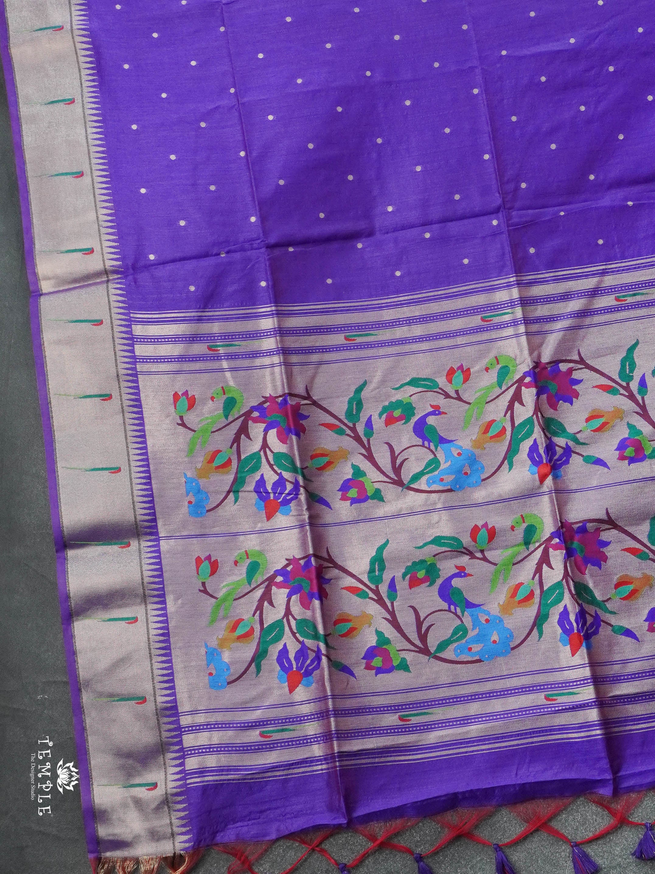 Chanderi Silk Cotton Saree with Paithani | TTDS2795