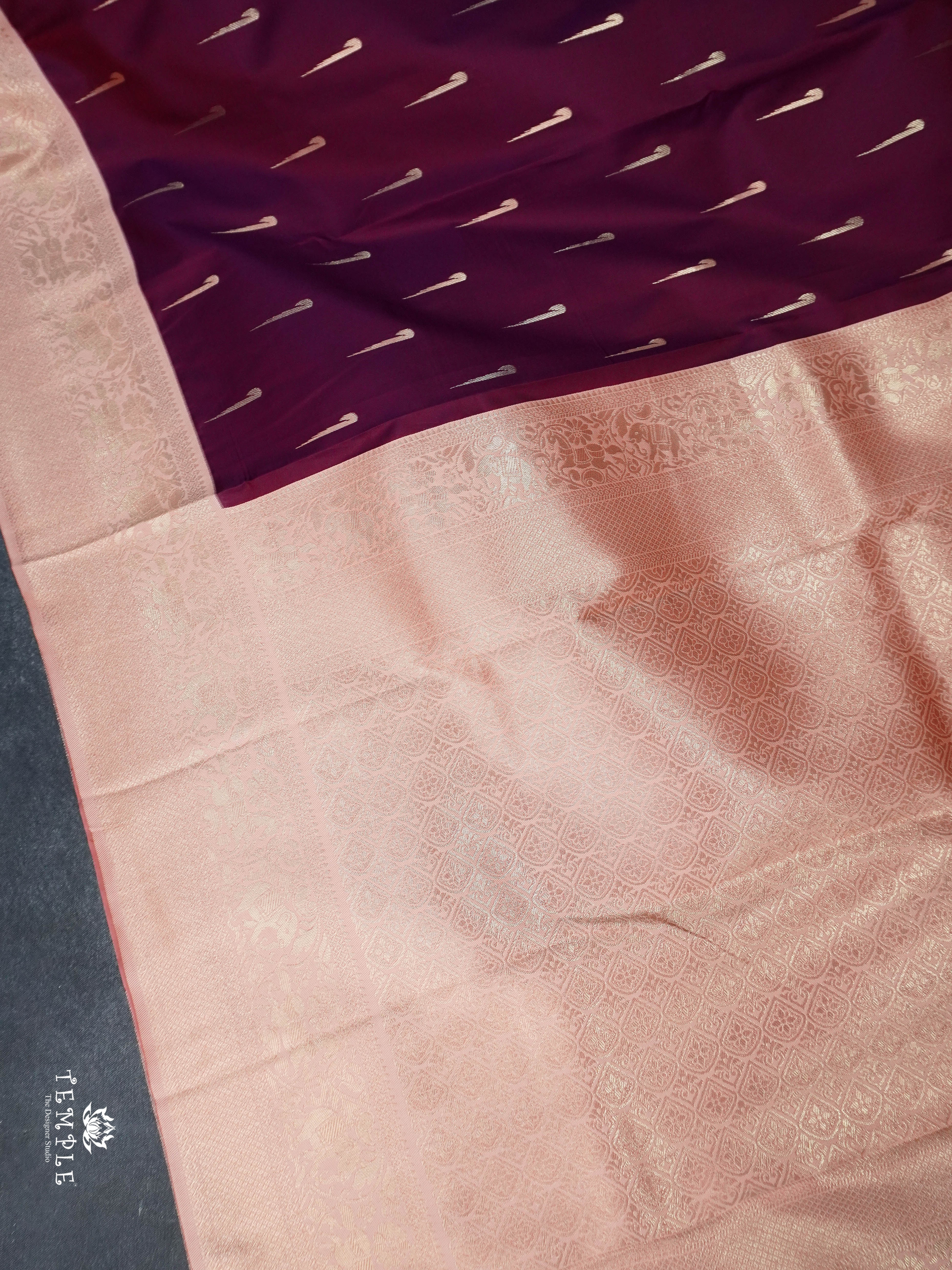 Contemporary Style Semi Kanchi Silk Saree | TTDS1798