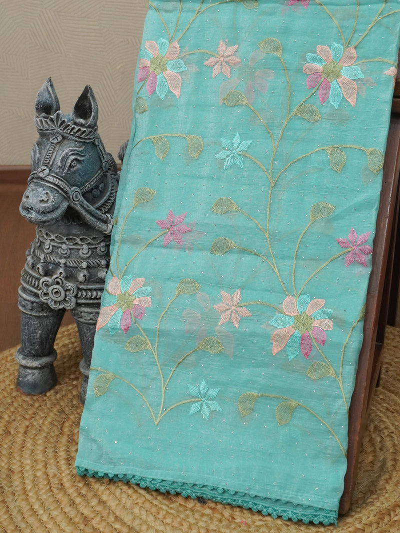 Crushed Organza Saree | TTDS3626