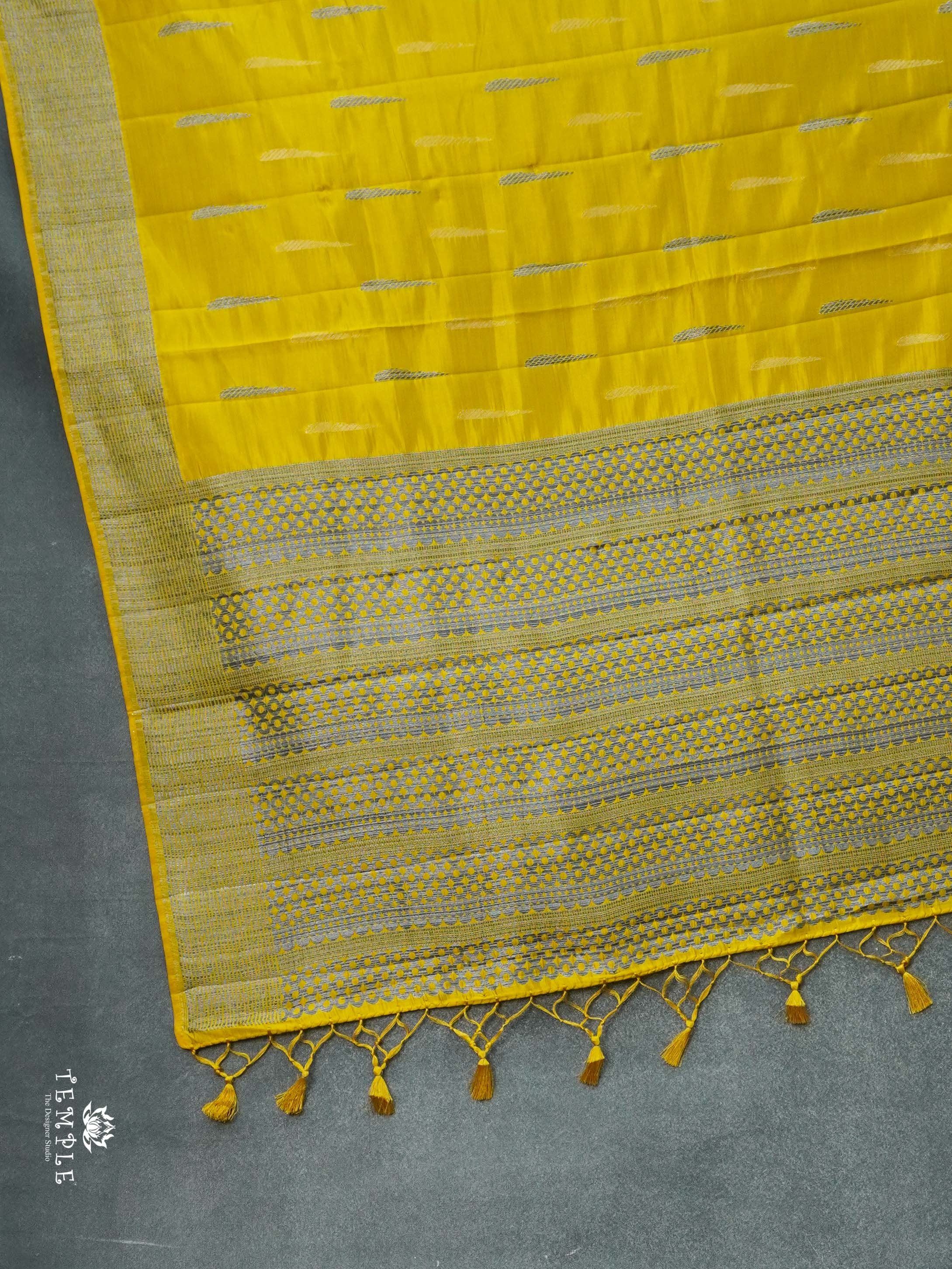 Semi Tussar Silk Saree(Yellow) | TTDS2662