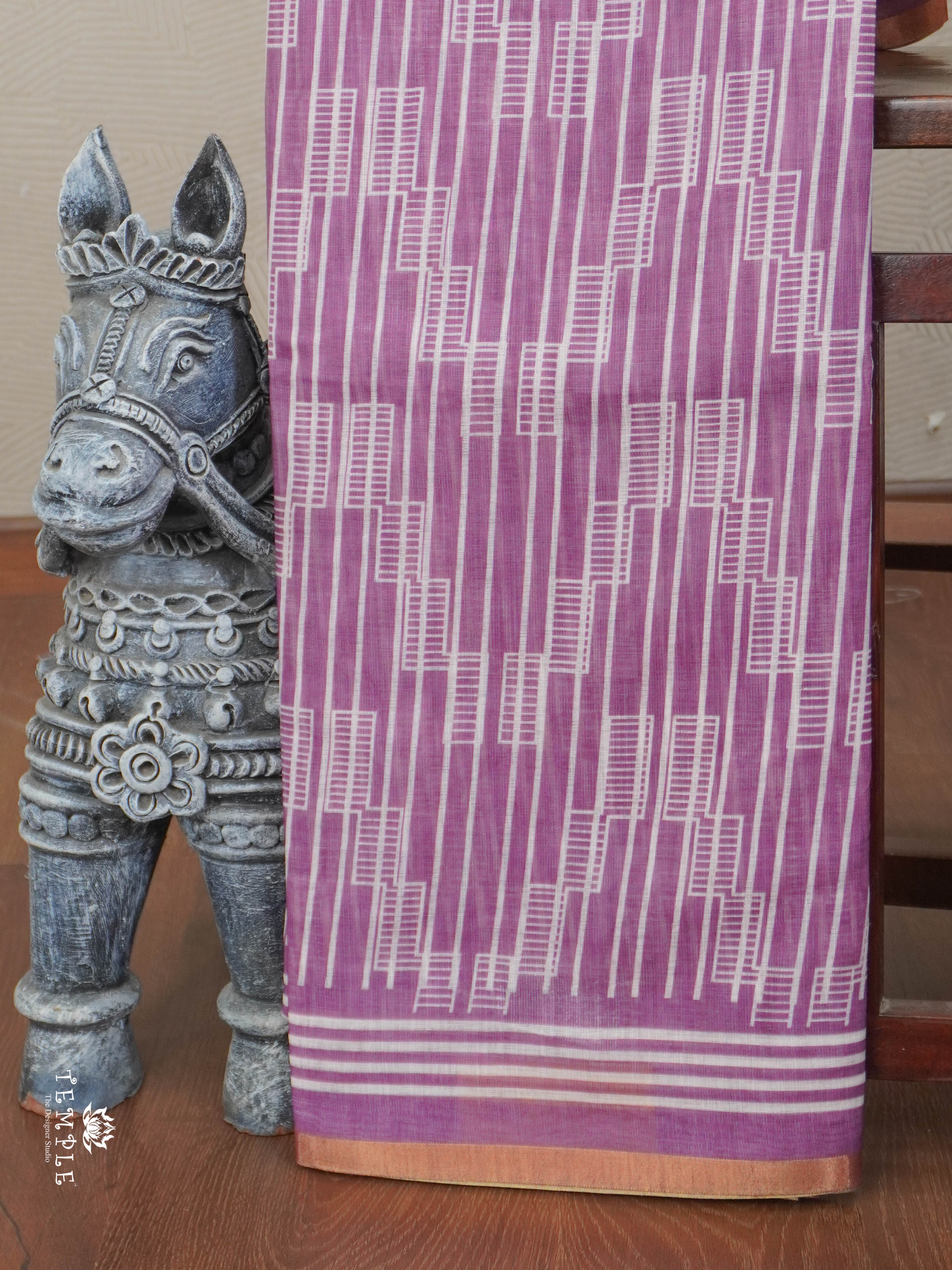 Geometrical Pattern Linen Saree | TTDS2812