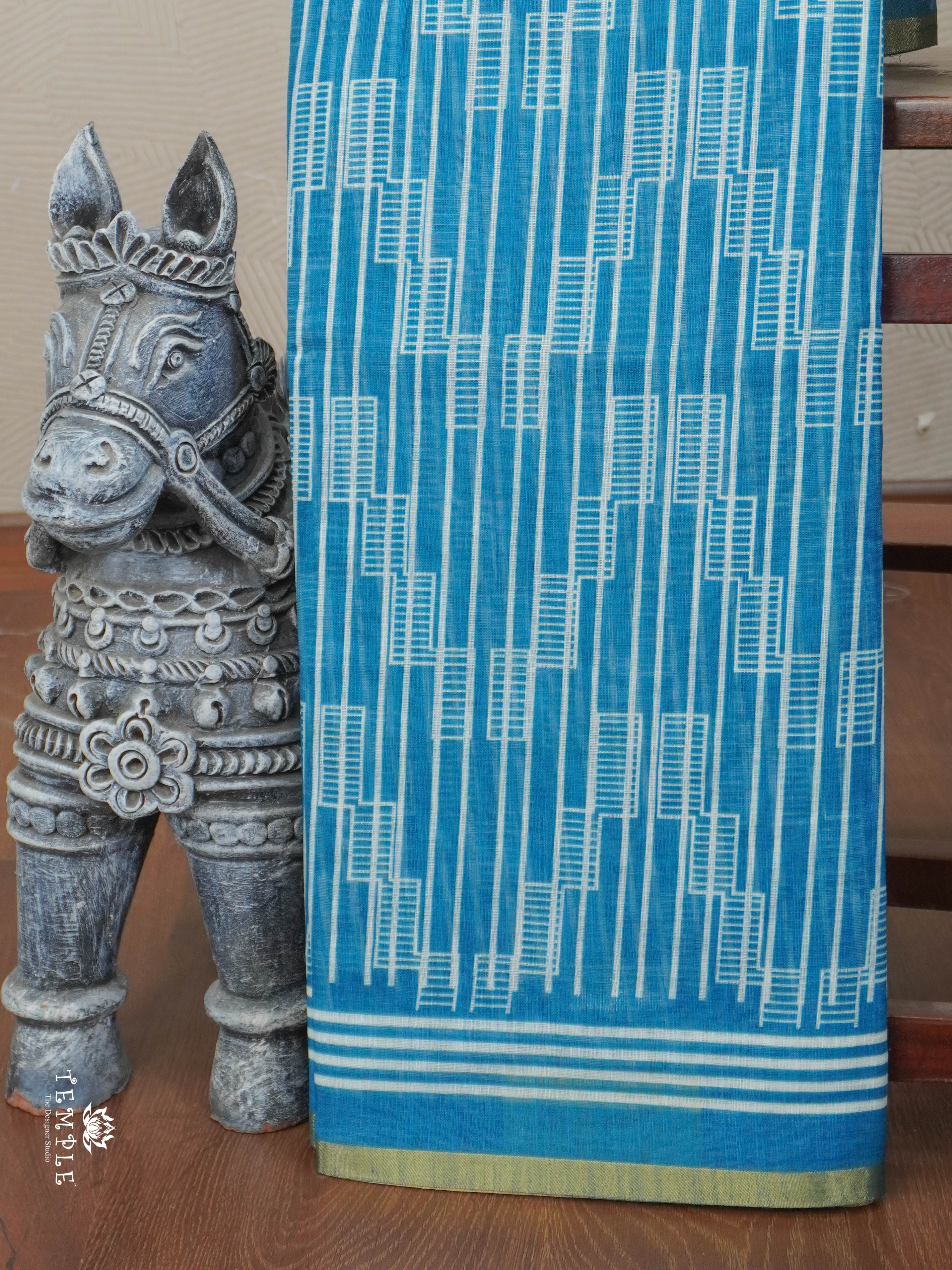 Geometrical Pattern Linen Saree | TTDS2812