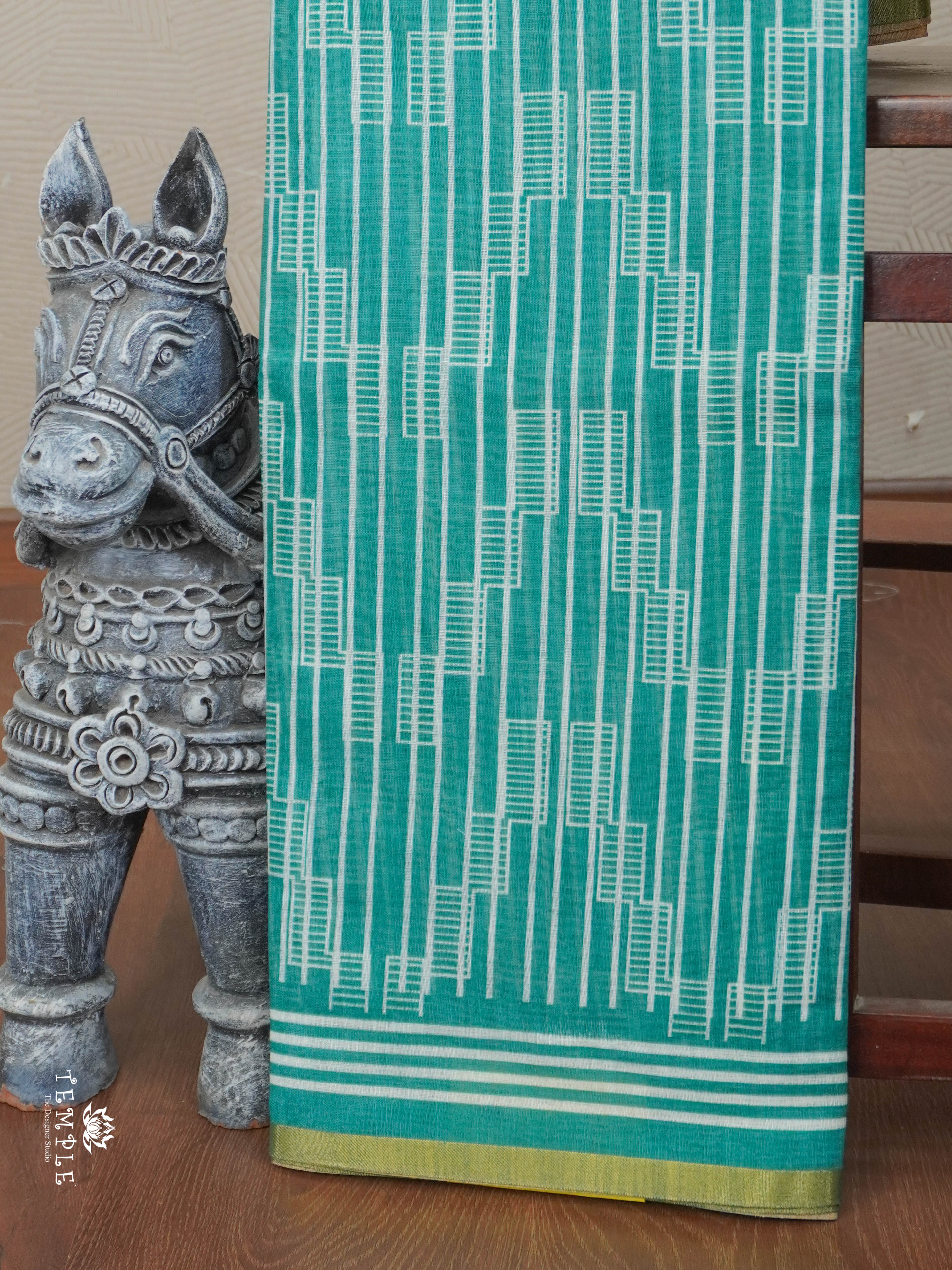 Geometrical Pattern Linen Saree | TTDS2812