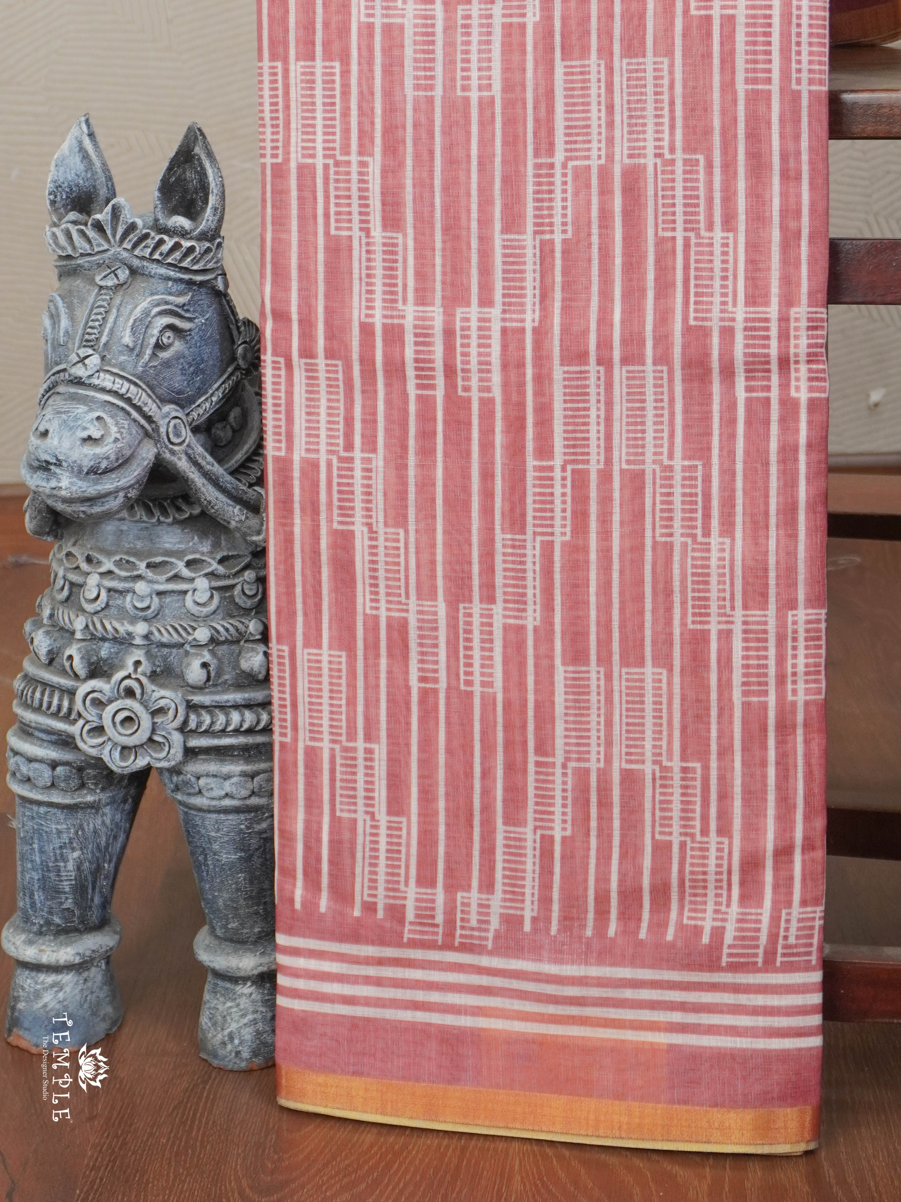 Geometrical Pattern Linen Saree | TTDS2812