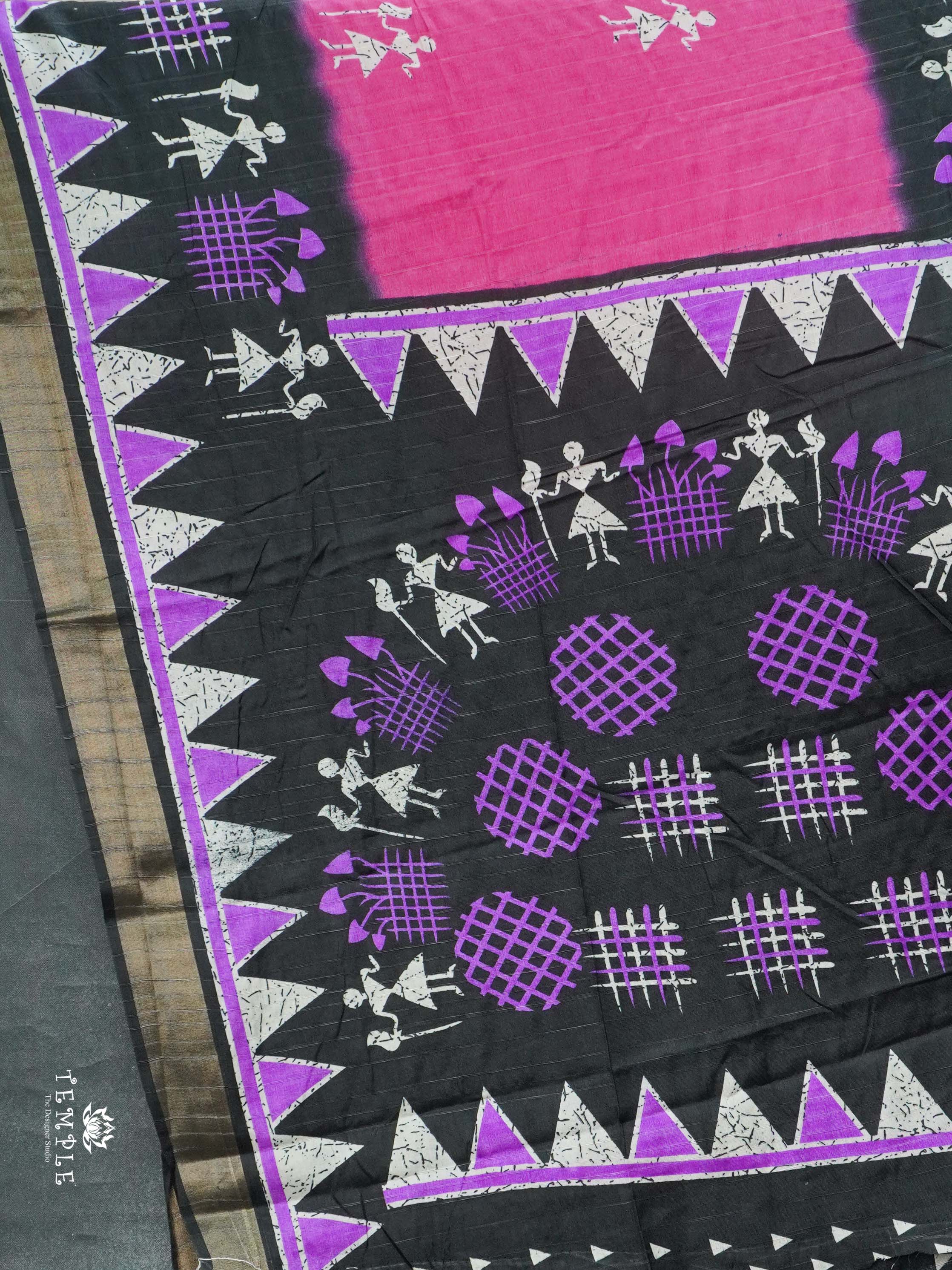 Warli Printed Binny Silk Saree | TTDS2224