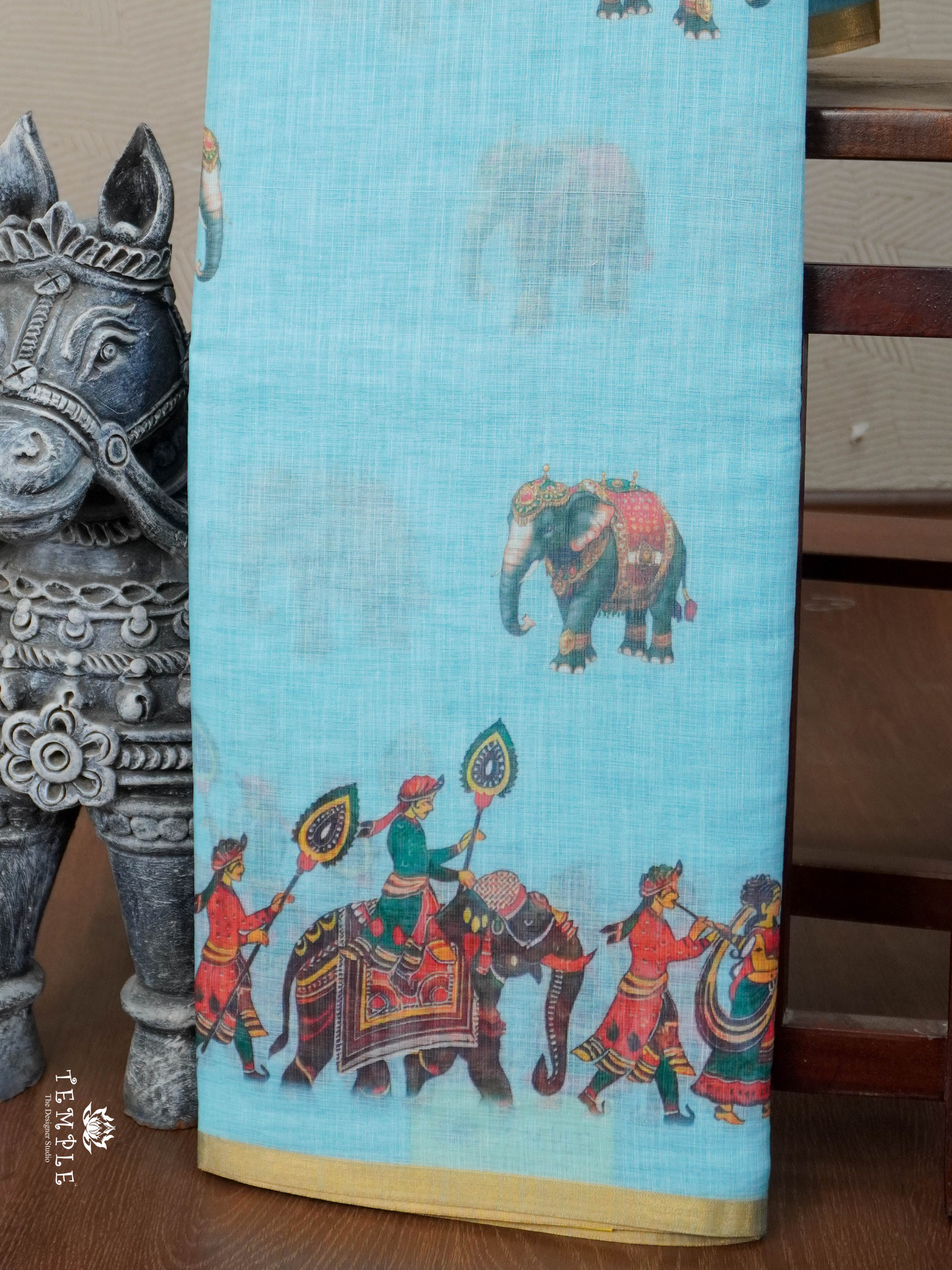 Printed Chanderi Cotton Saree | TTDS2798