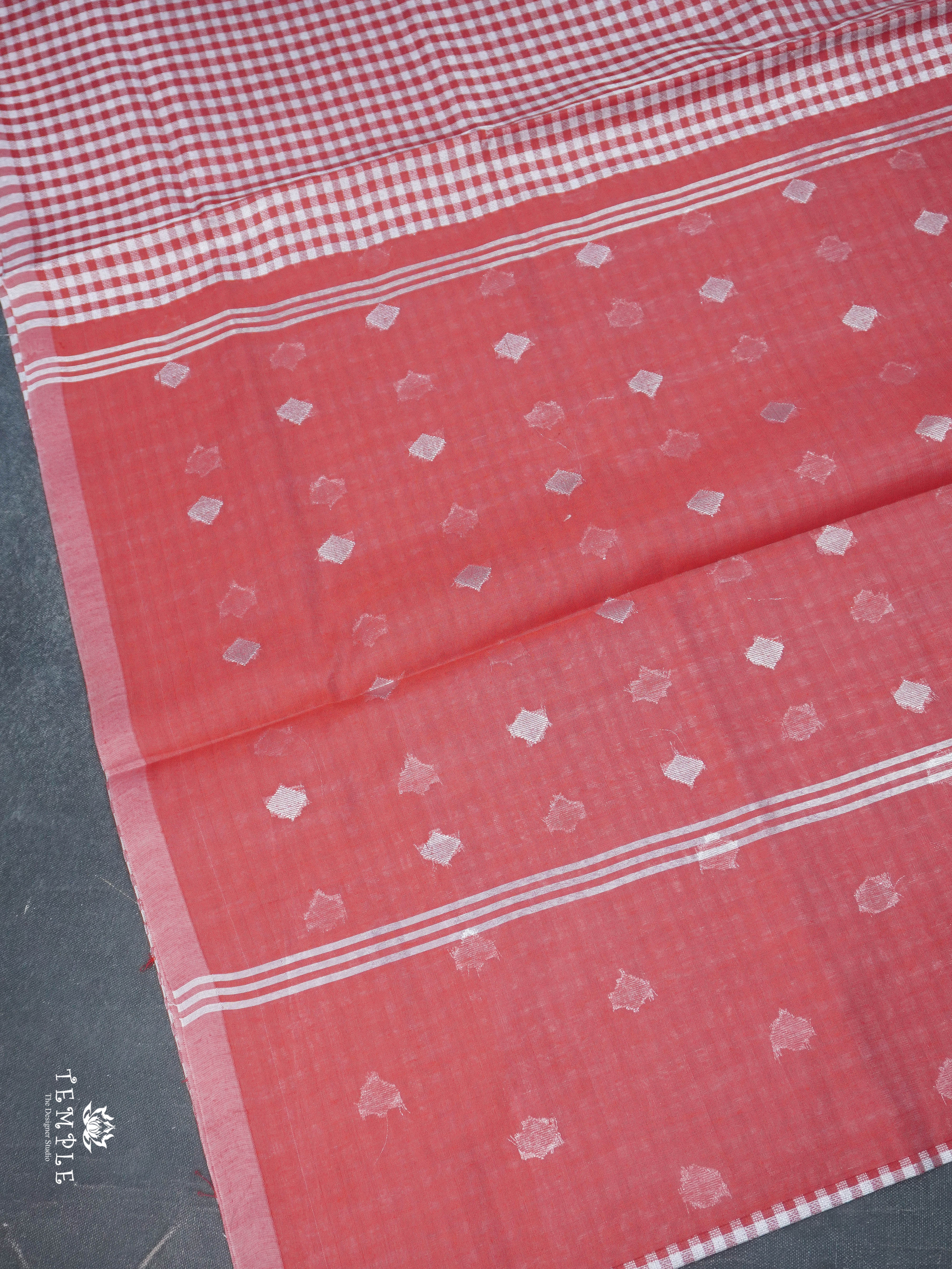 Checked Pattern Chanderi Cotton Saree | TTDS1540