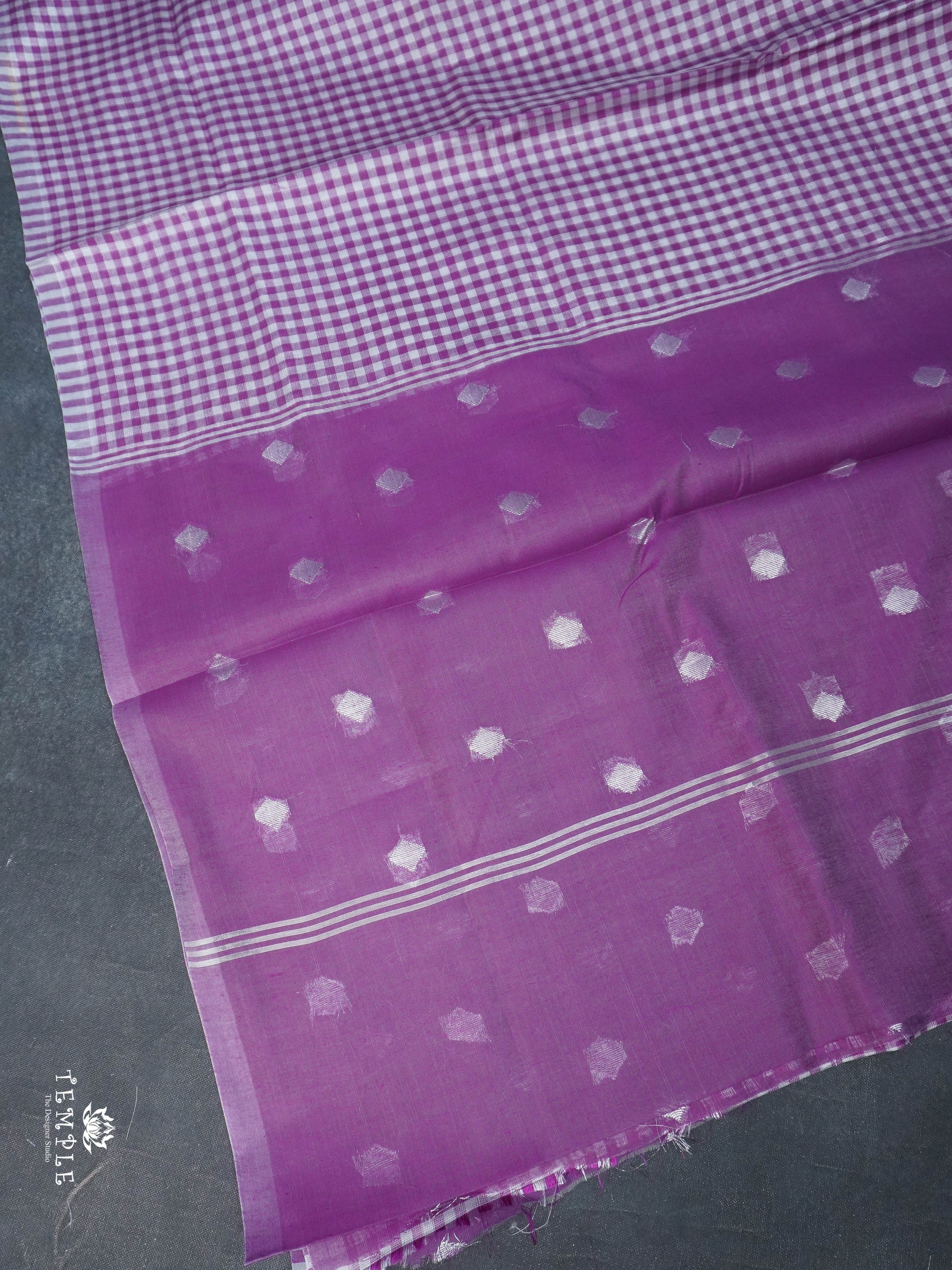 Checked Pattern Chanderi Cotton Saree | TTDS1540