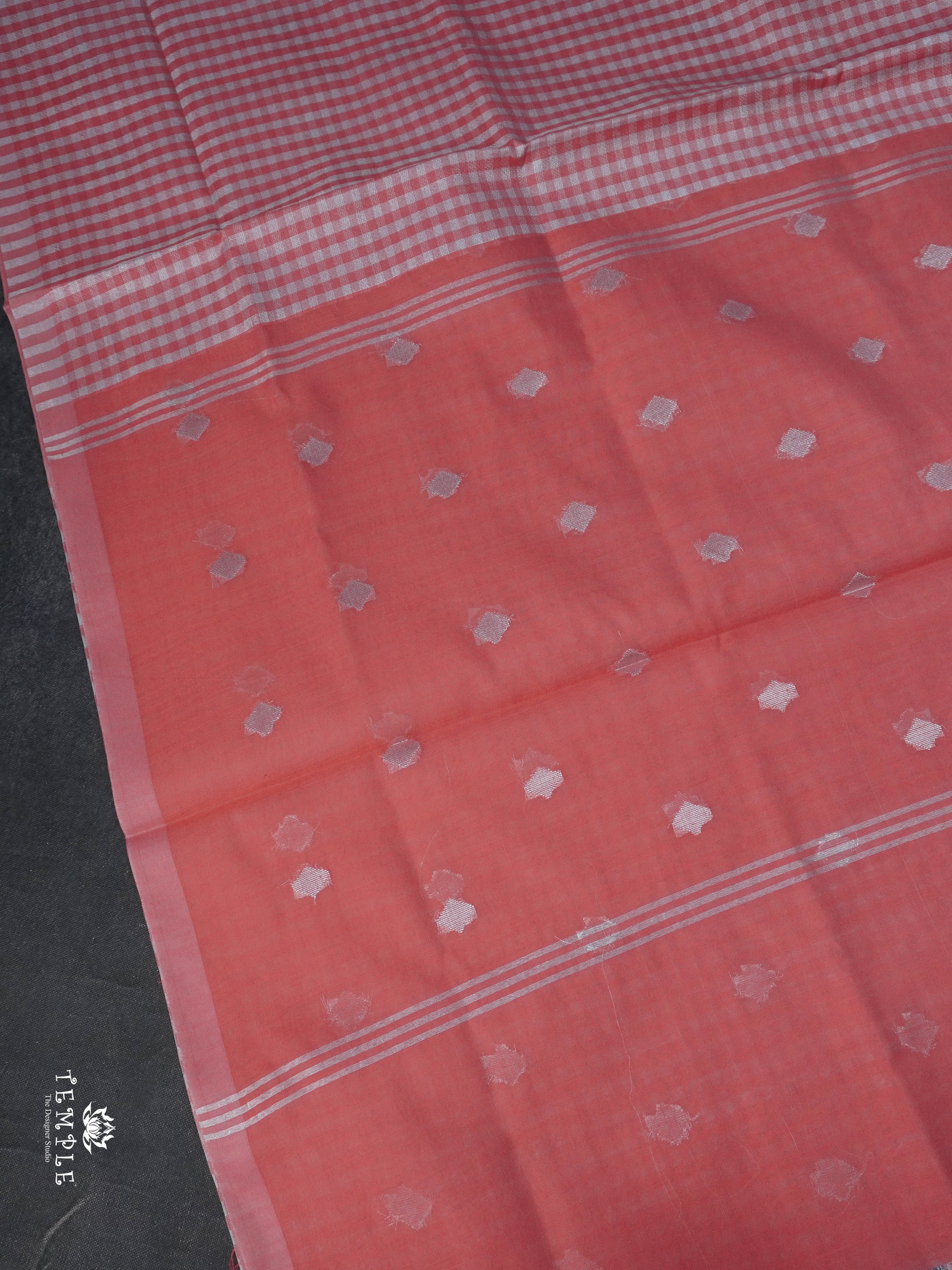 Checked Pattern Chanderi Cotton Saree | TTDS1540