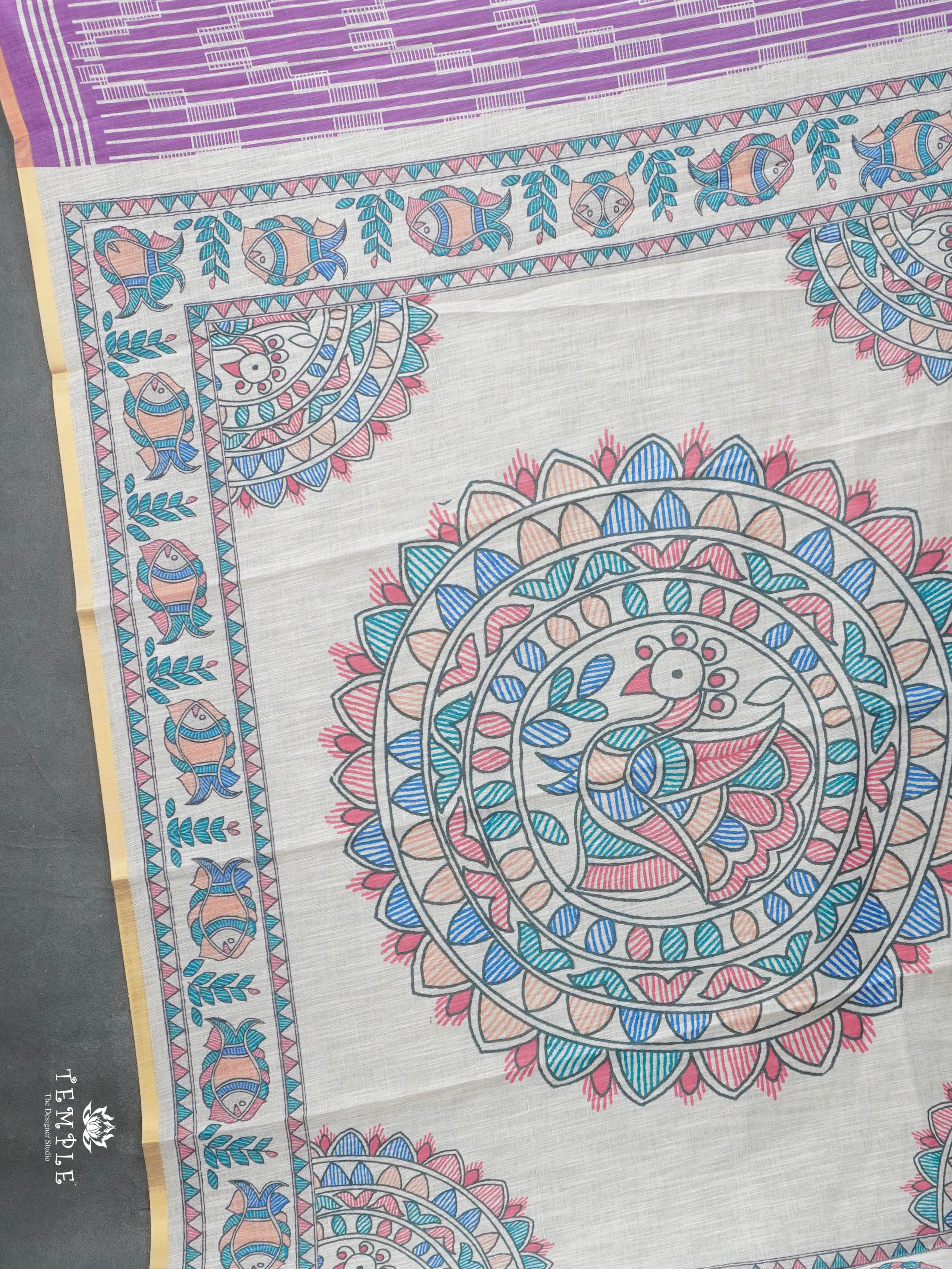 Geometrical Pattern Linen Saree | TTDS2812