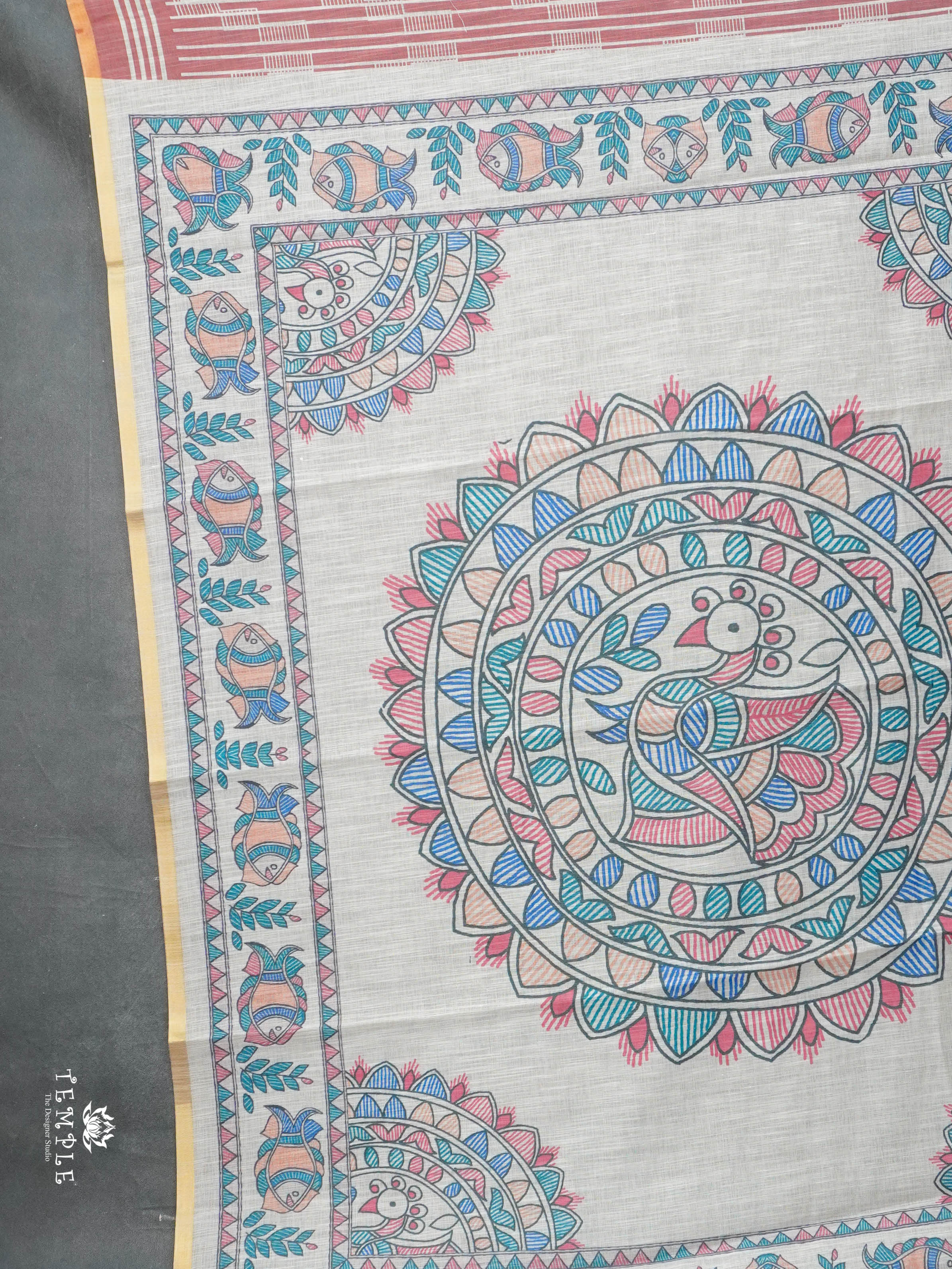 Geometrical Pattern Linen Saree | TTDS2812