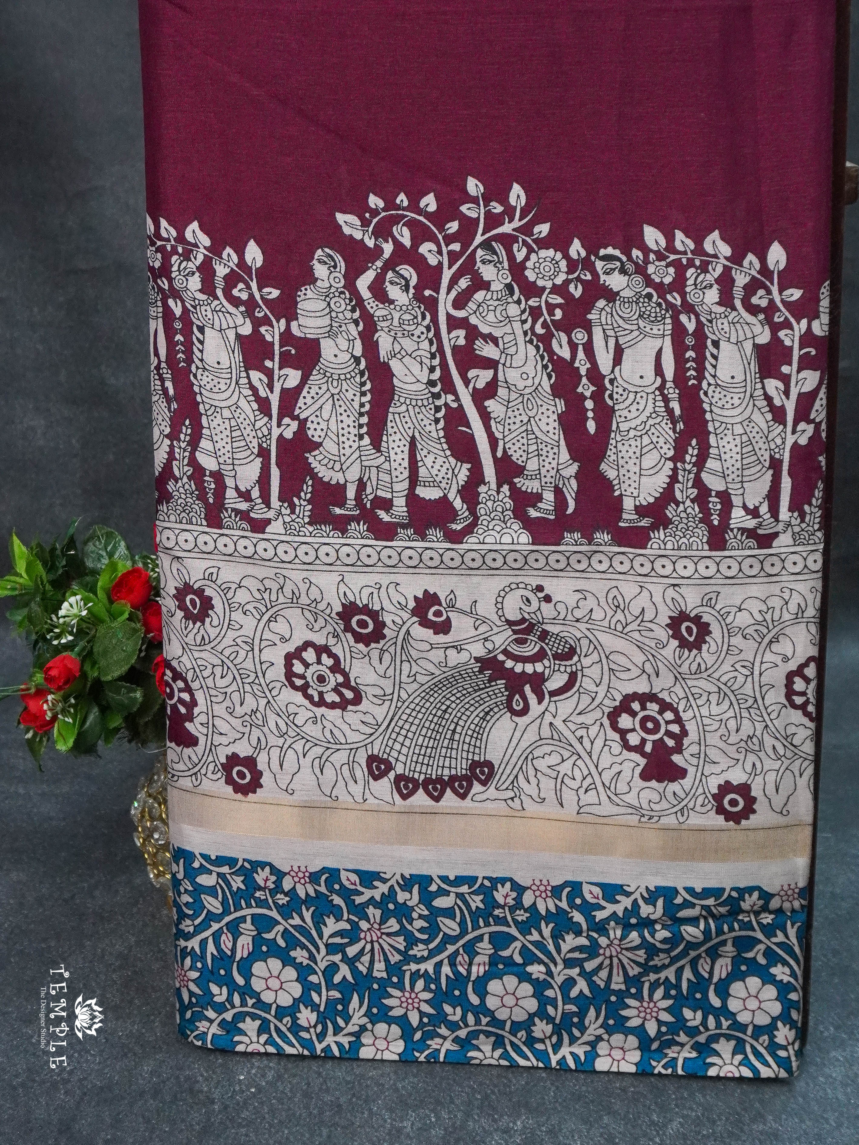 Chirala Cotton Saree | TTDS1807|Magenta colour